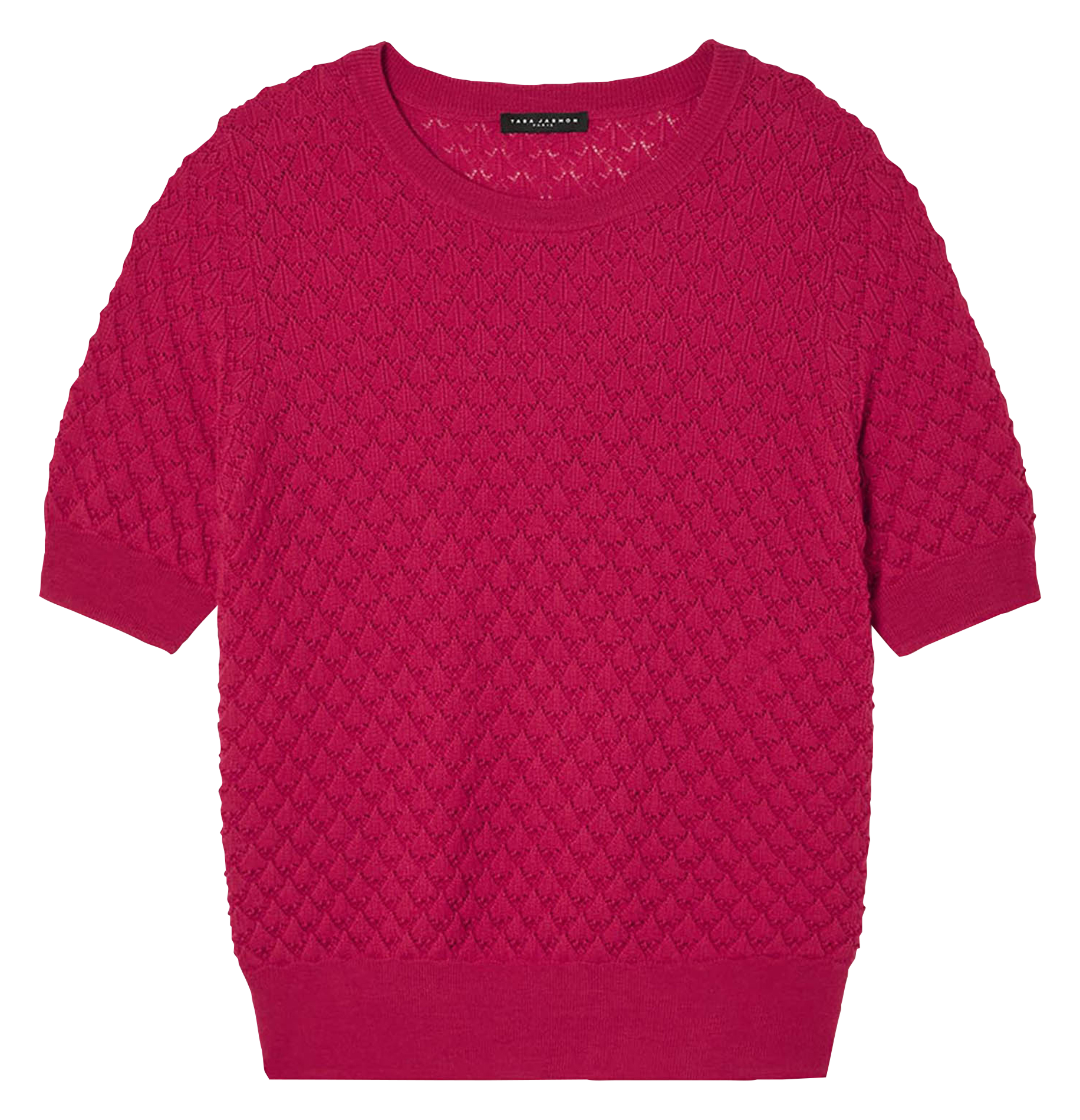 Maglione a maniche corte in maglia fantasia TARA JARMON Rosso