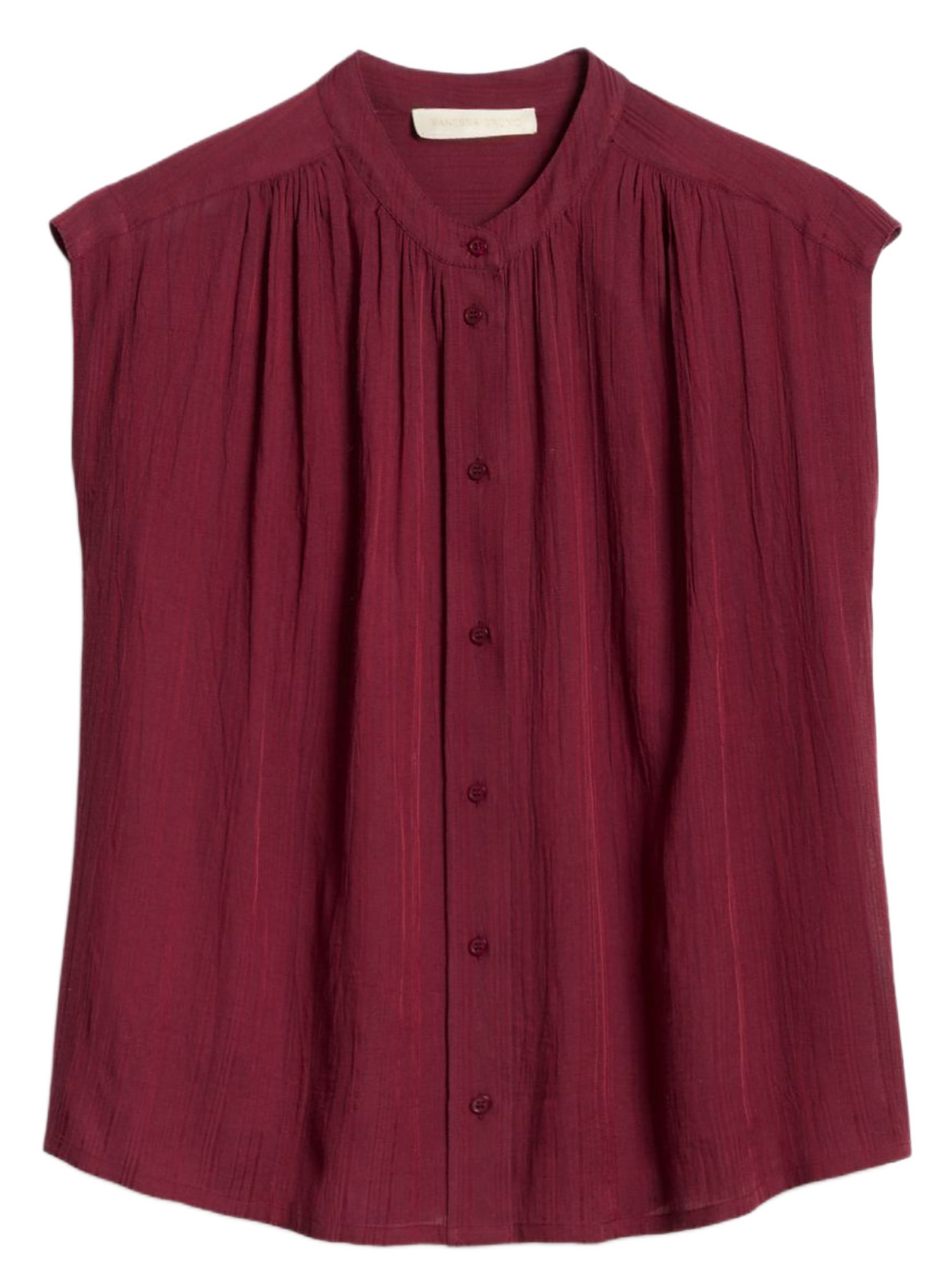 Blouse met ronde hals en fronsjes VANESSA BRUNO Rood