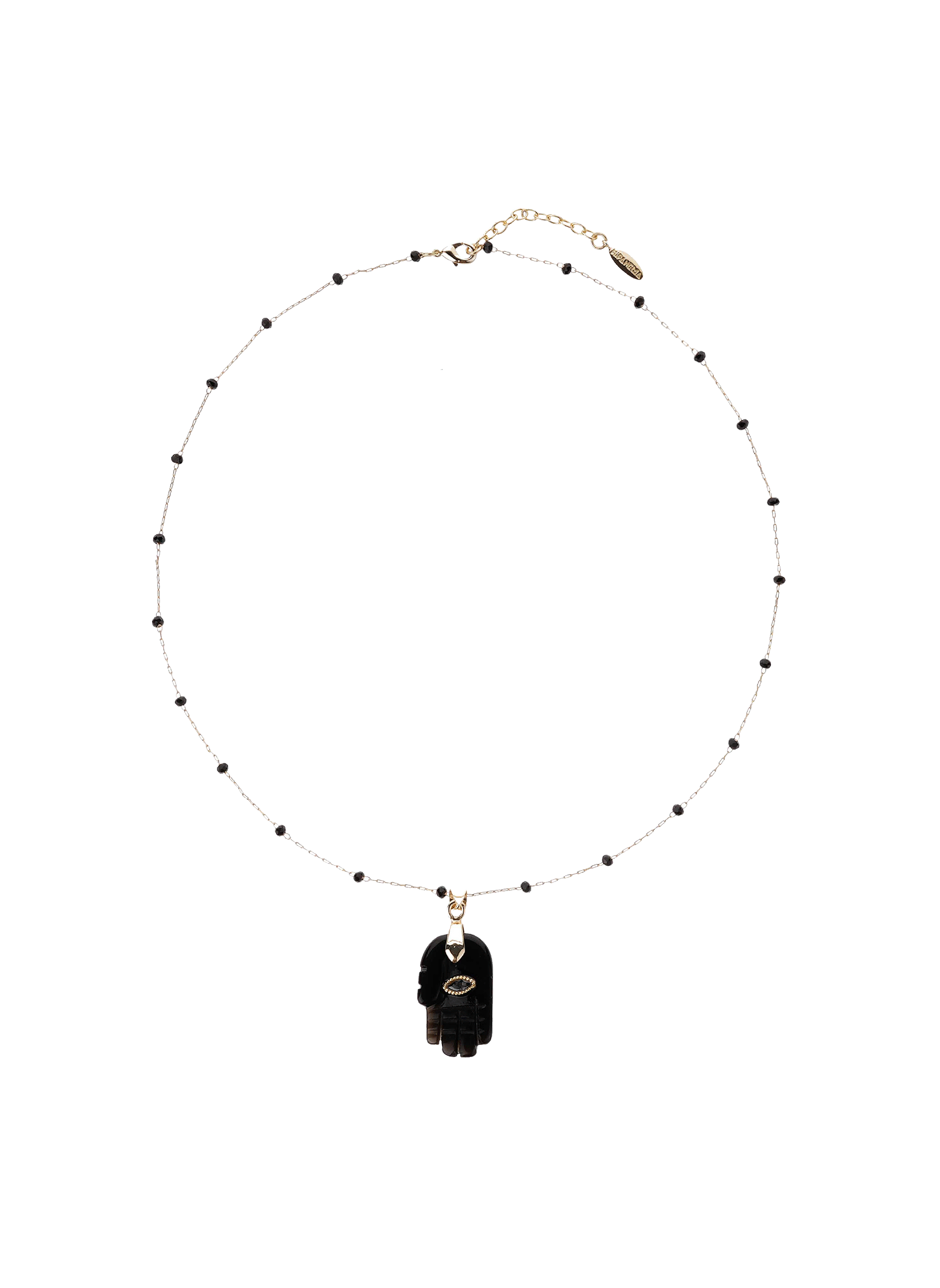 Chain necklace with pearls and pendant HIPANEMA Black