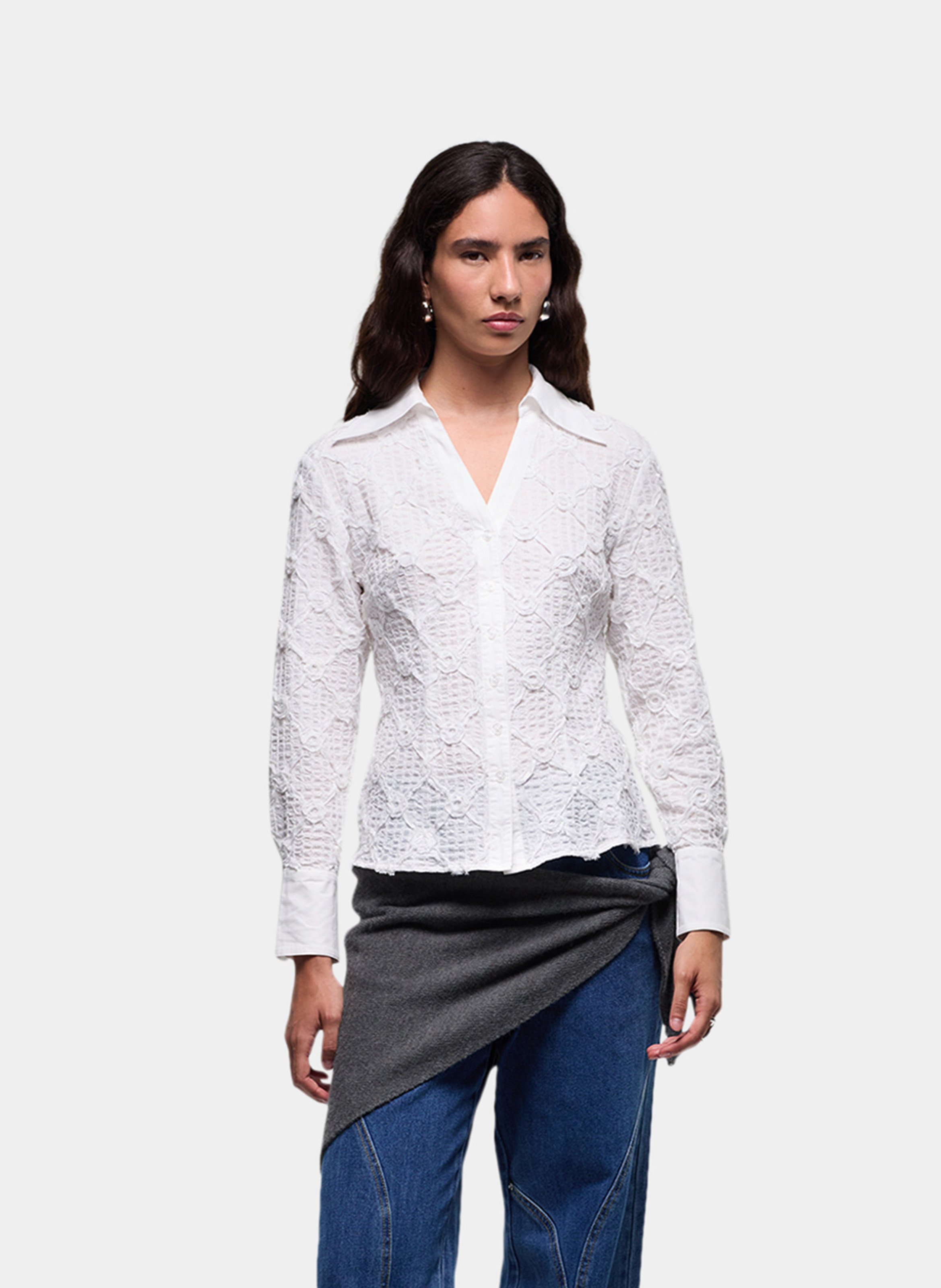 V-neck shirt LAAGAM White