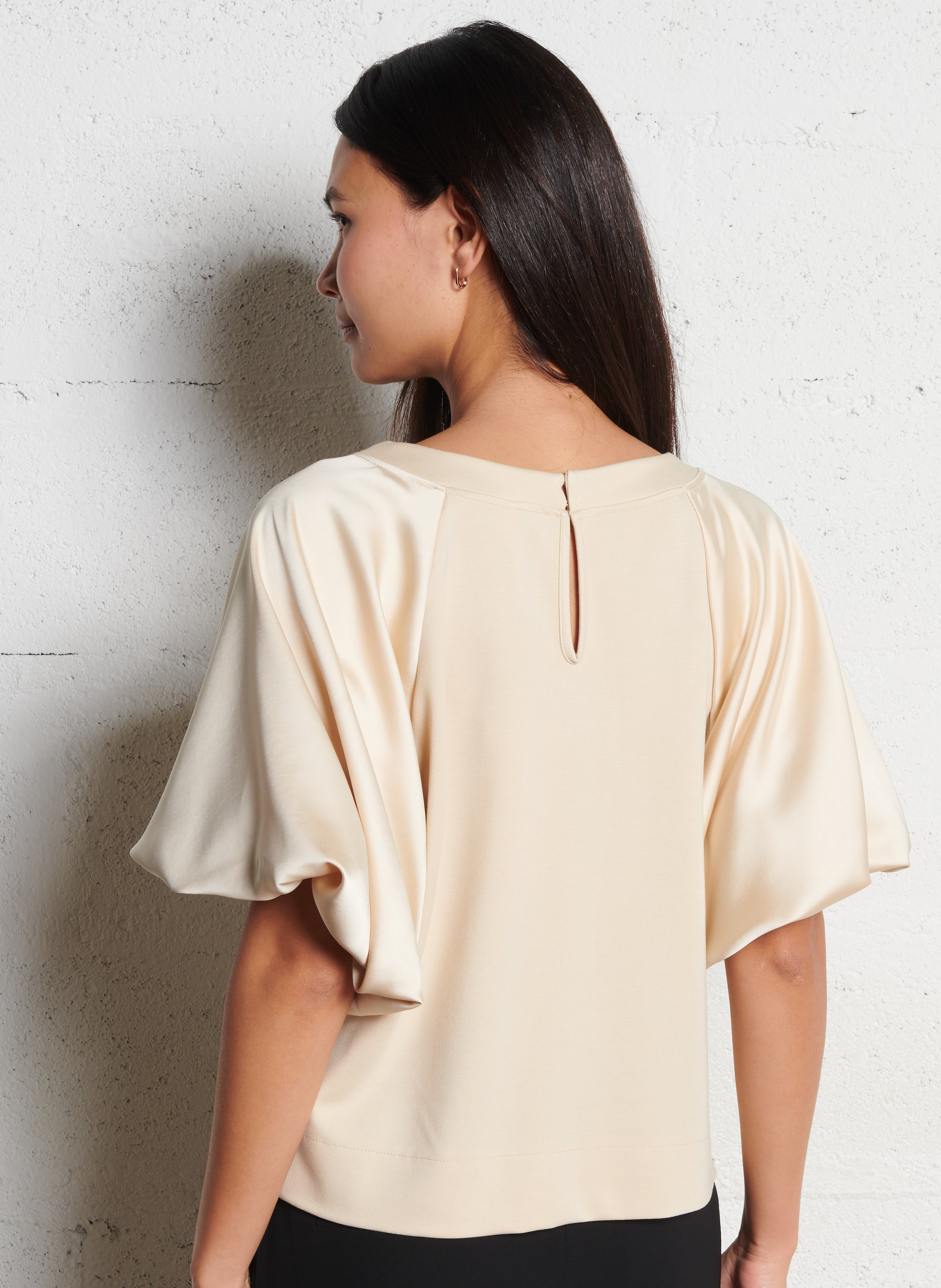 Loose-fit round-neck top IMPERIAL Beige