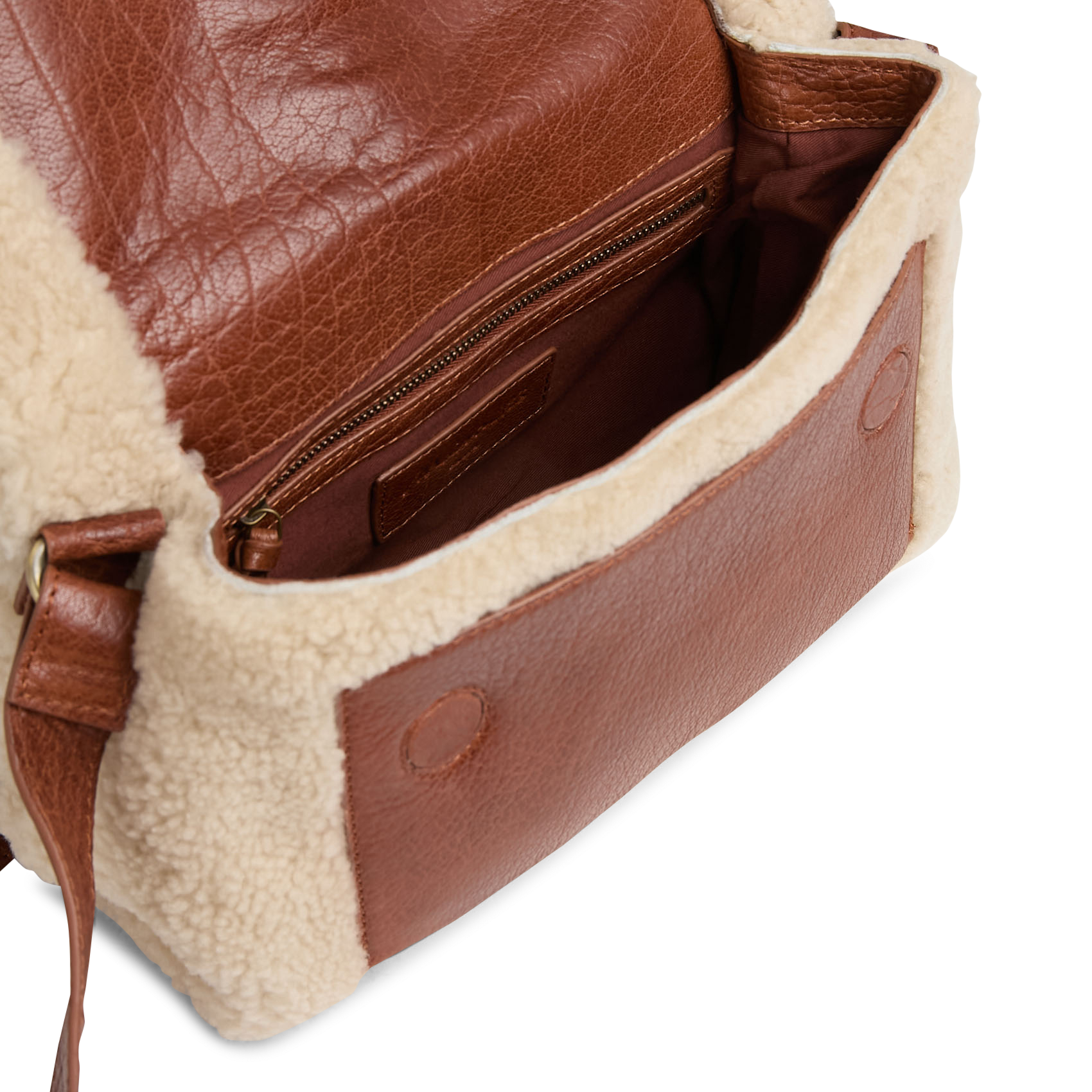 Sac bandoulière bouclette en cuir MAISON 123 Blanc