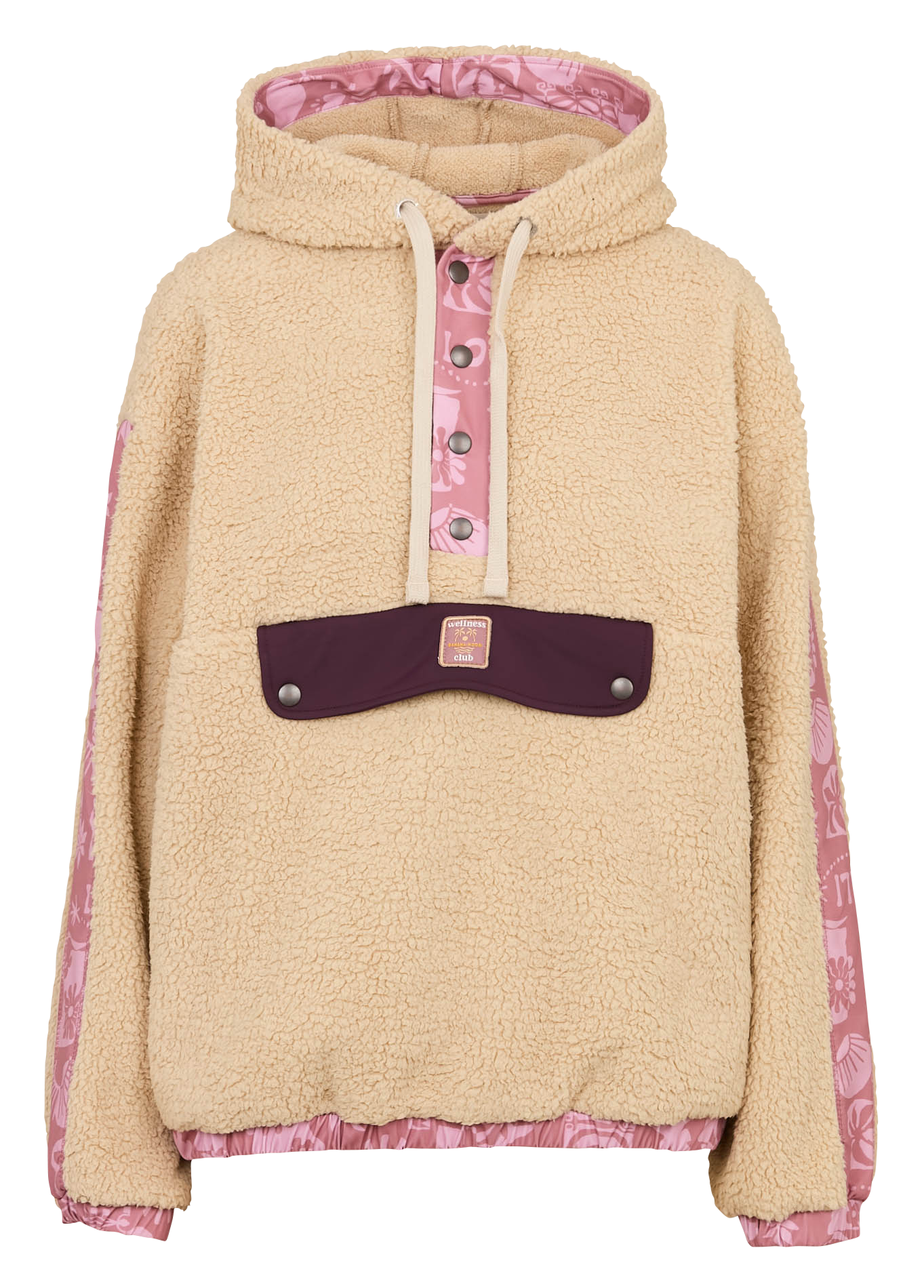 Sweat ample à capuche teddy  BANANA MOON Beige