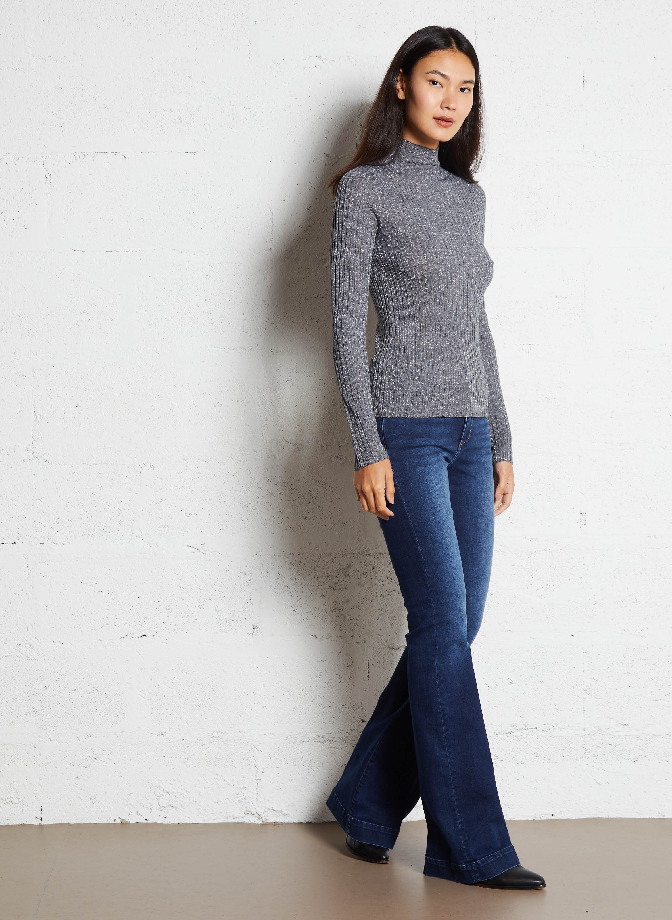 Pull moulant col montant LIU JO Gris