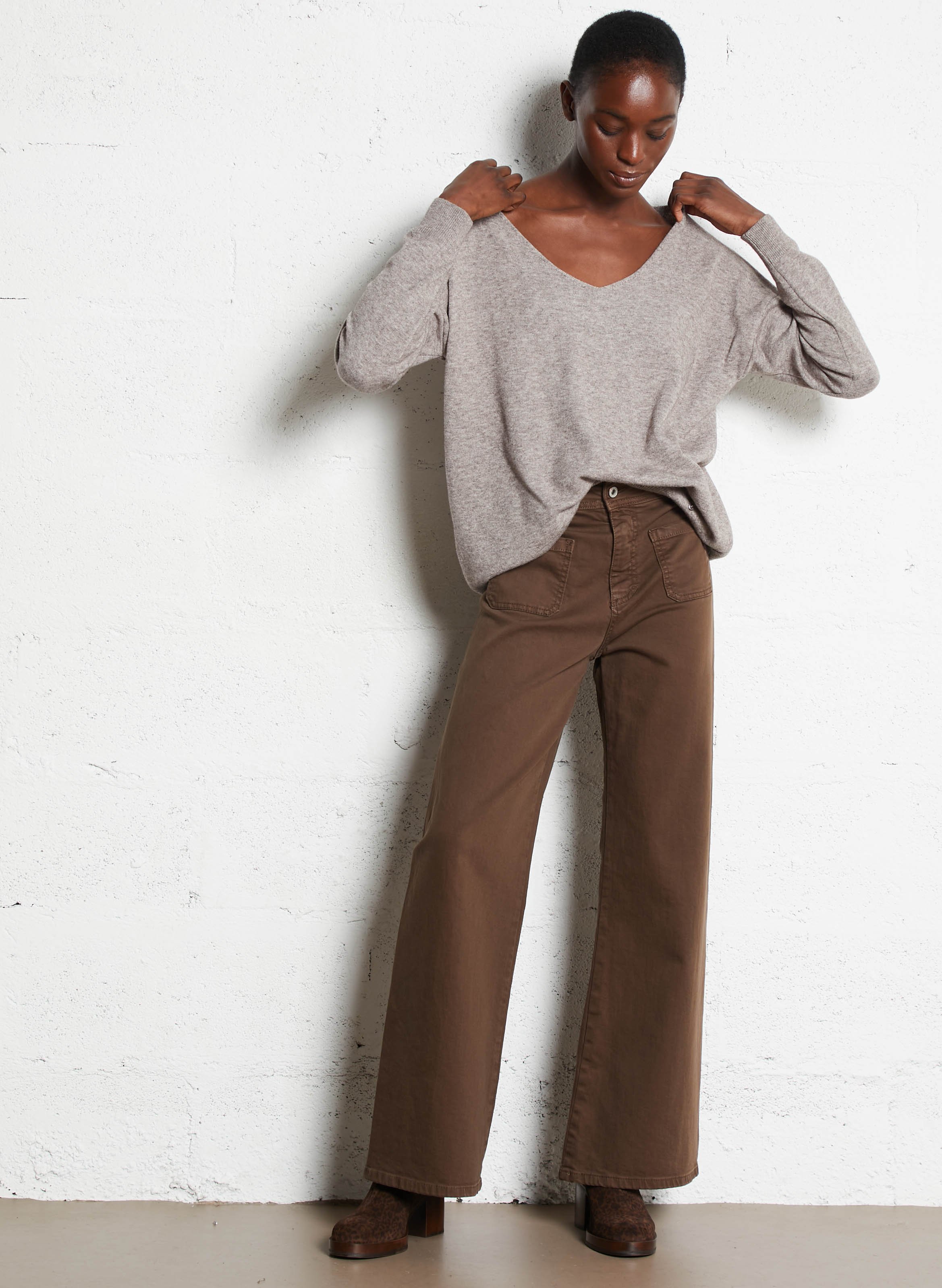 Boots à talons en cuir BOCAGE Marron