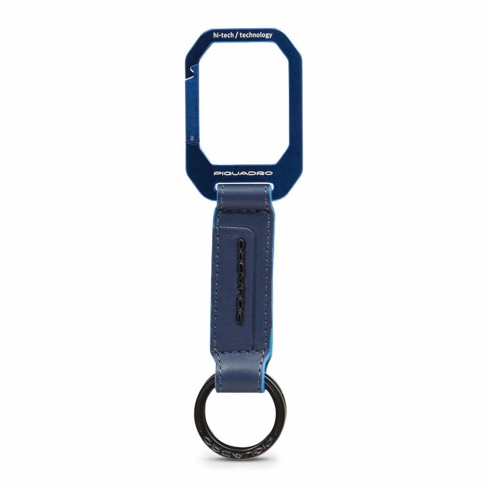 Asia leather keyring PIQUADRO Blue