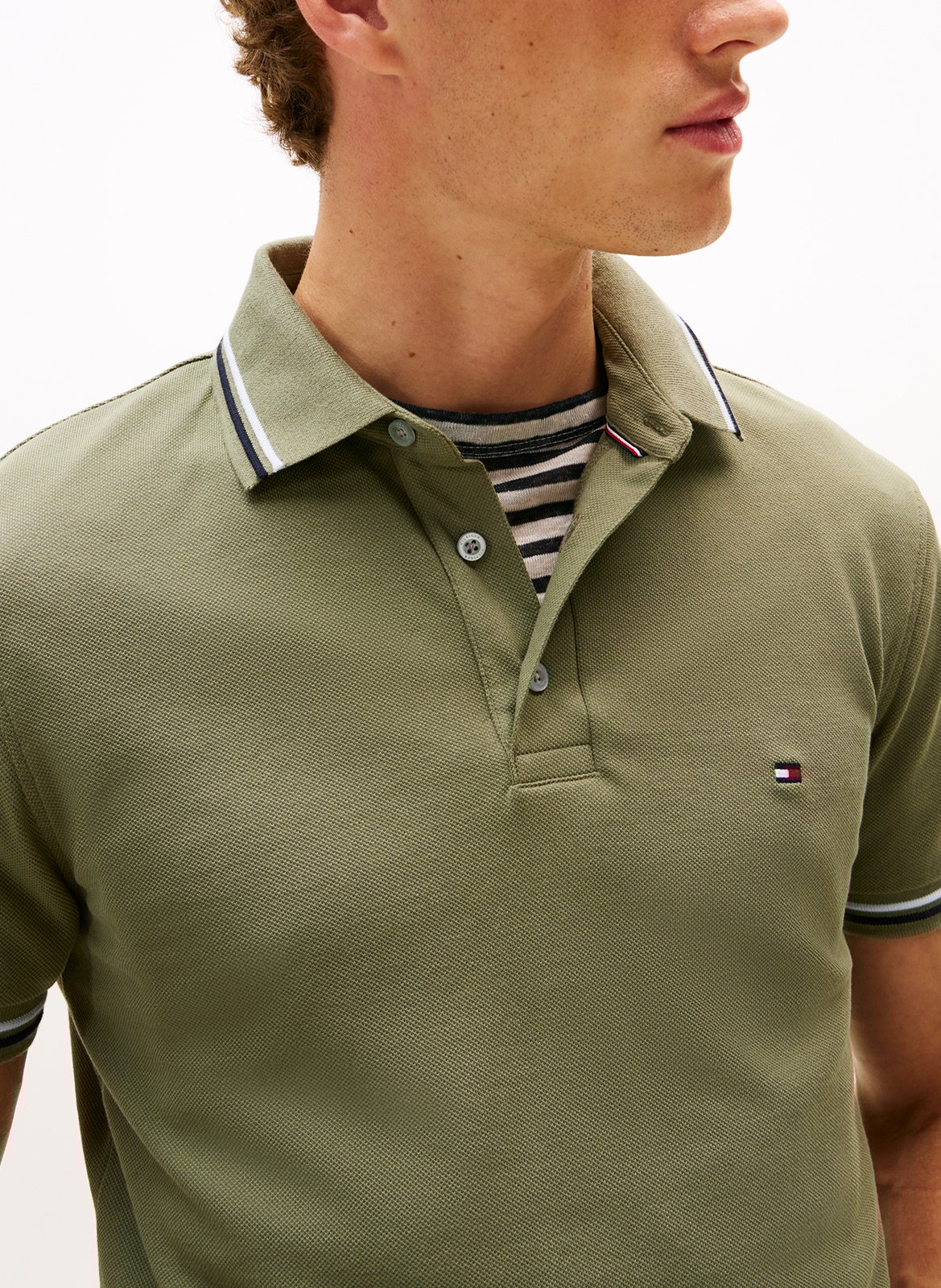 Katoenen polo met korte mouw TOMMY HILFIGER Groen