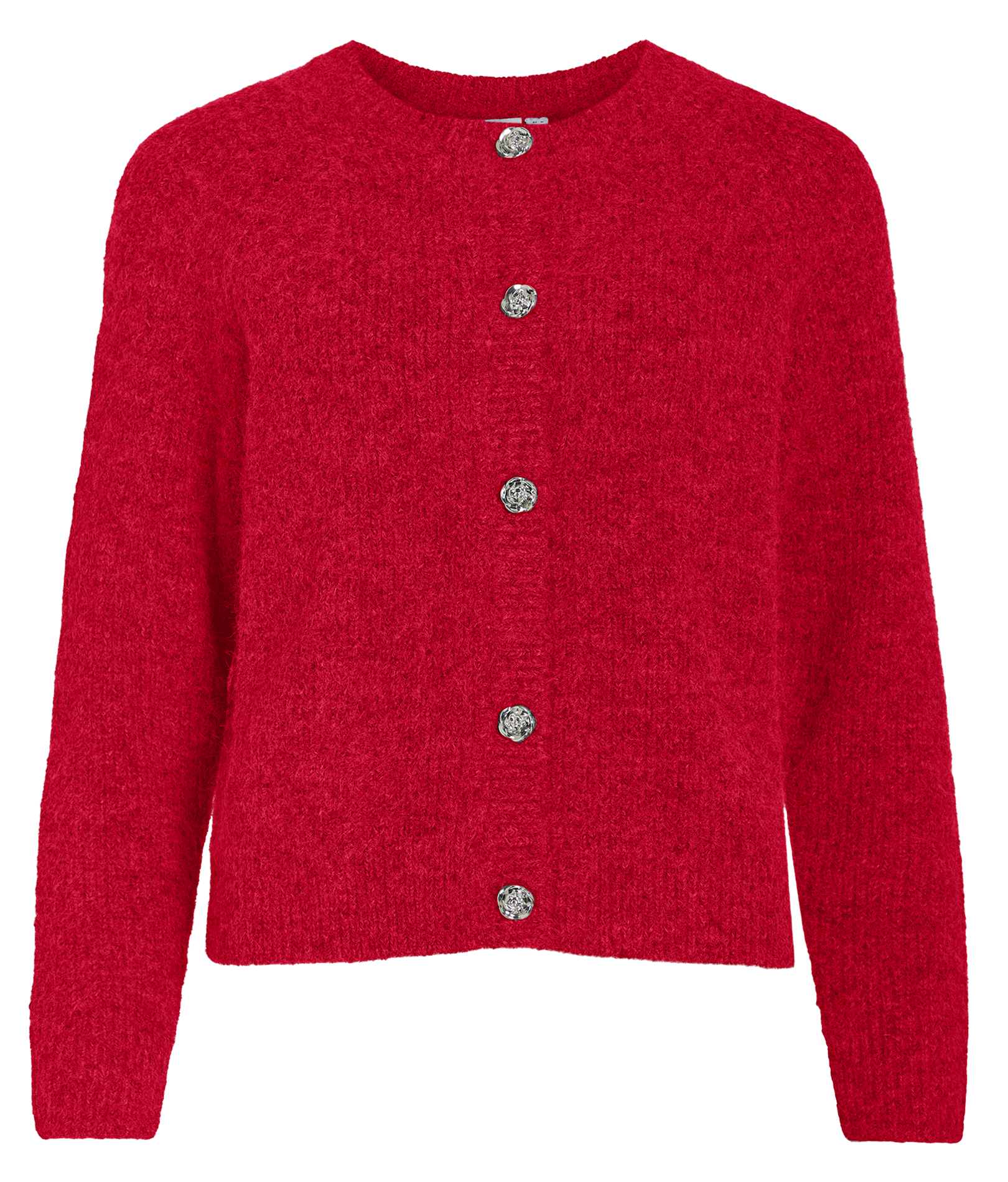 Cardigan en maille unie à boutons fantaisie VILA Rouge