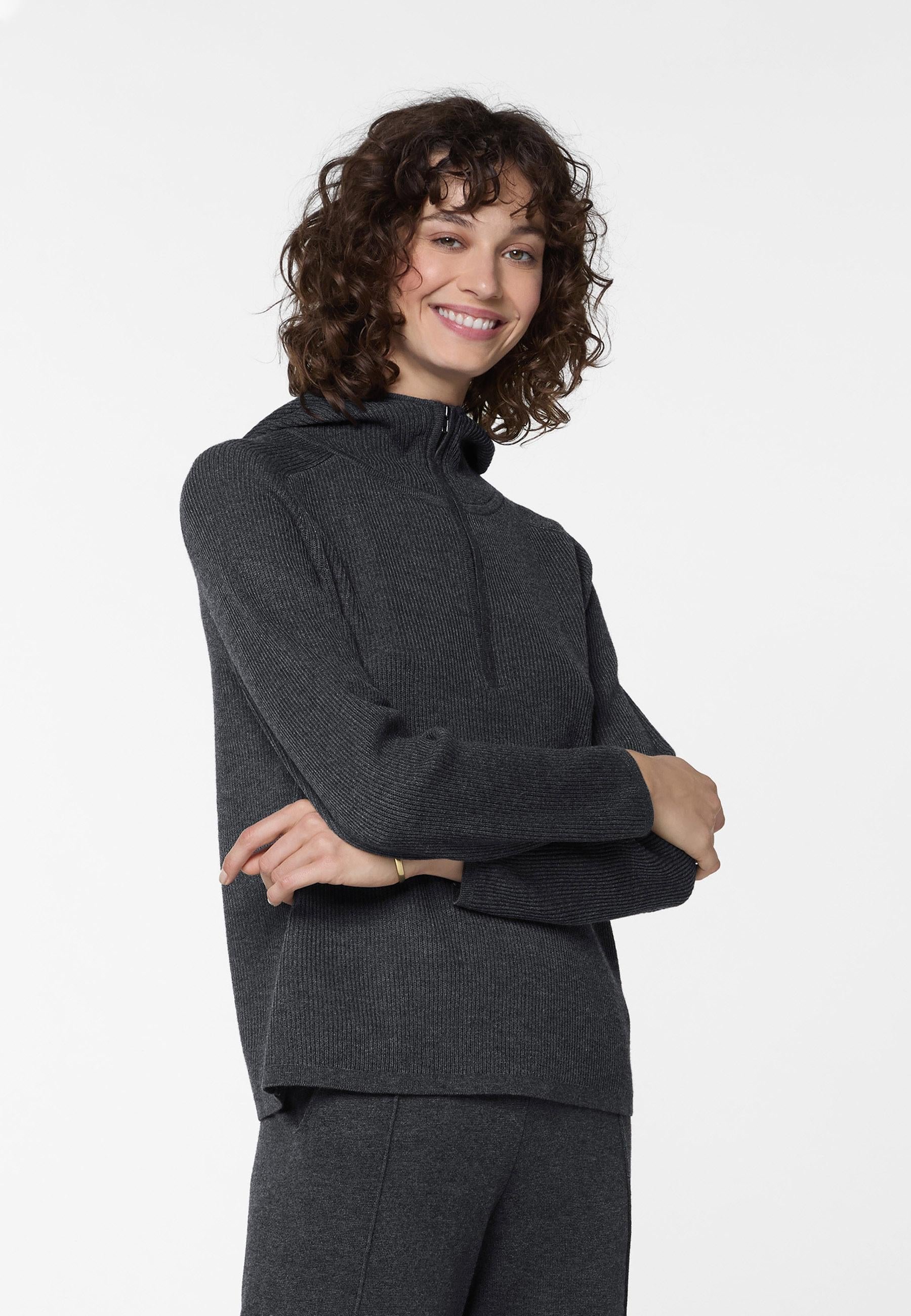 Ribbed Hooded Sweater RODIER Grey