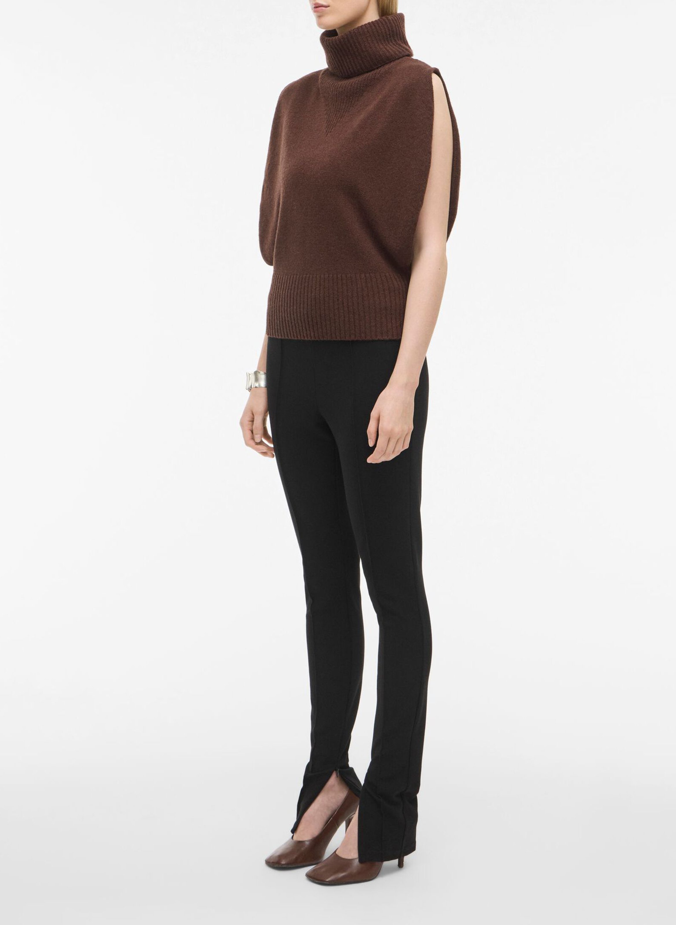 Wool-blend turtleneck sweater ROUGE EDIT Brown
