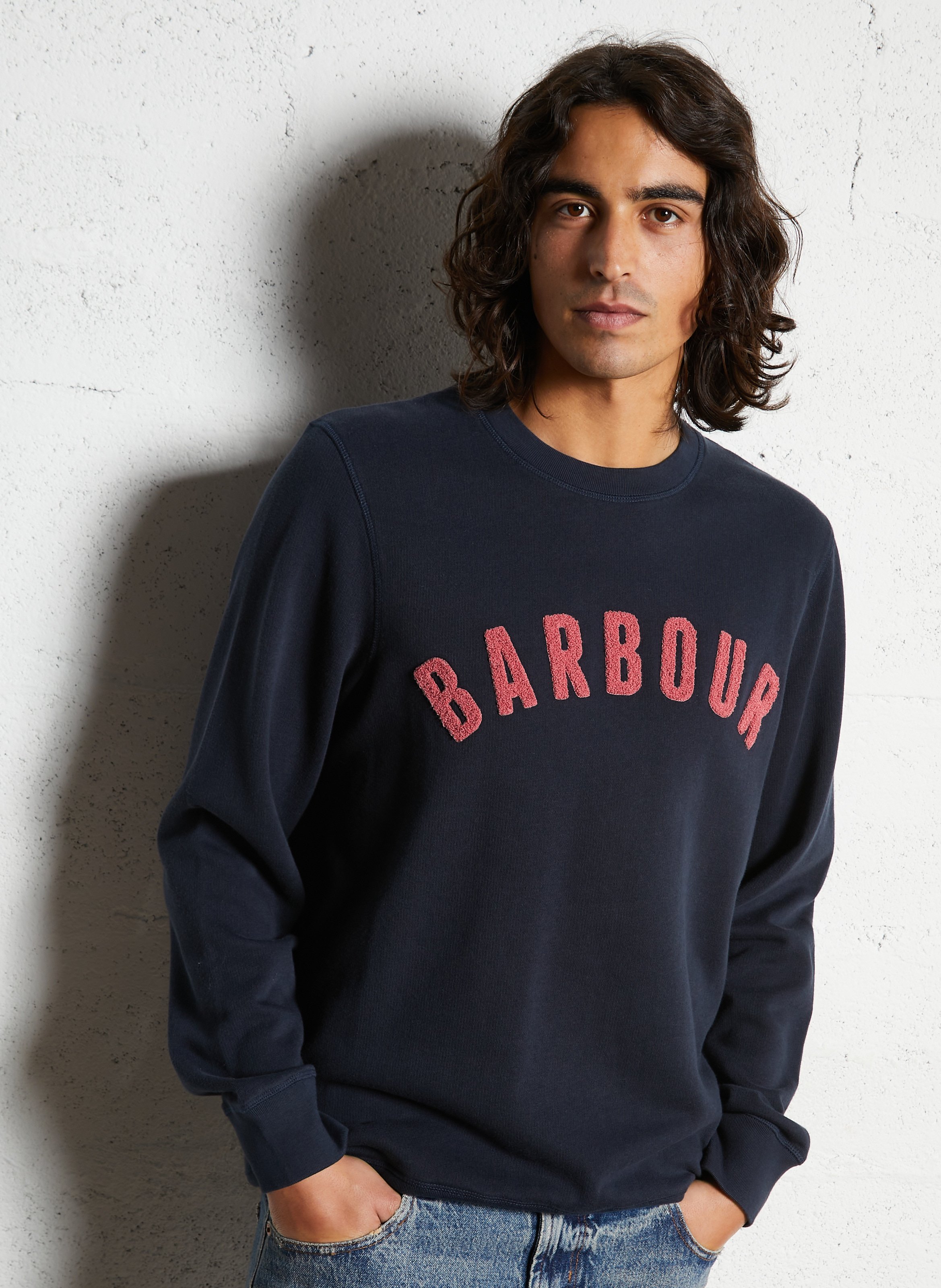 Effen sweater BARBOUR Blauw