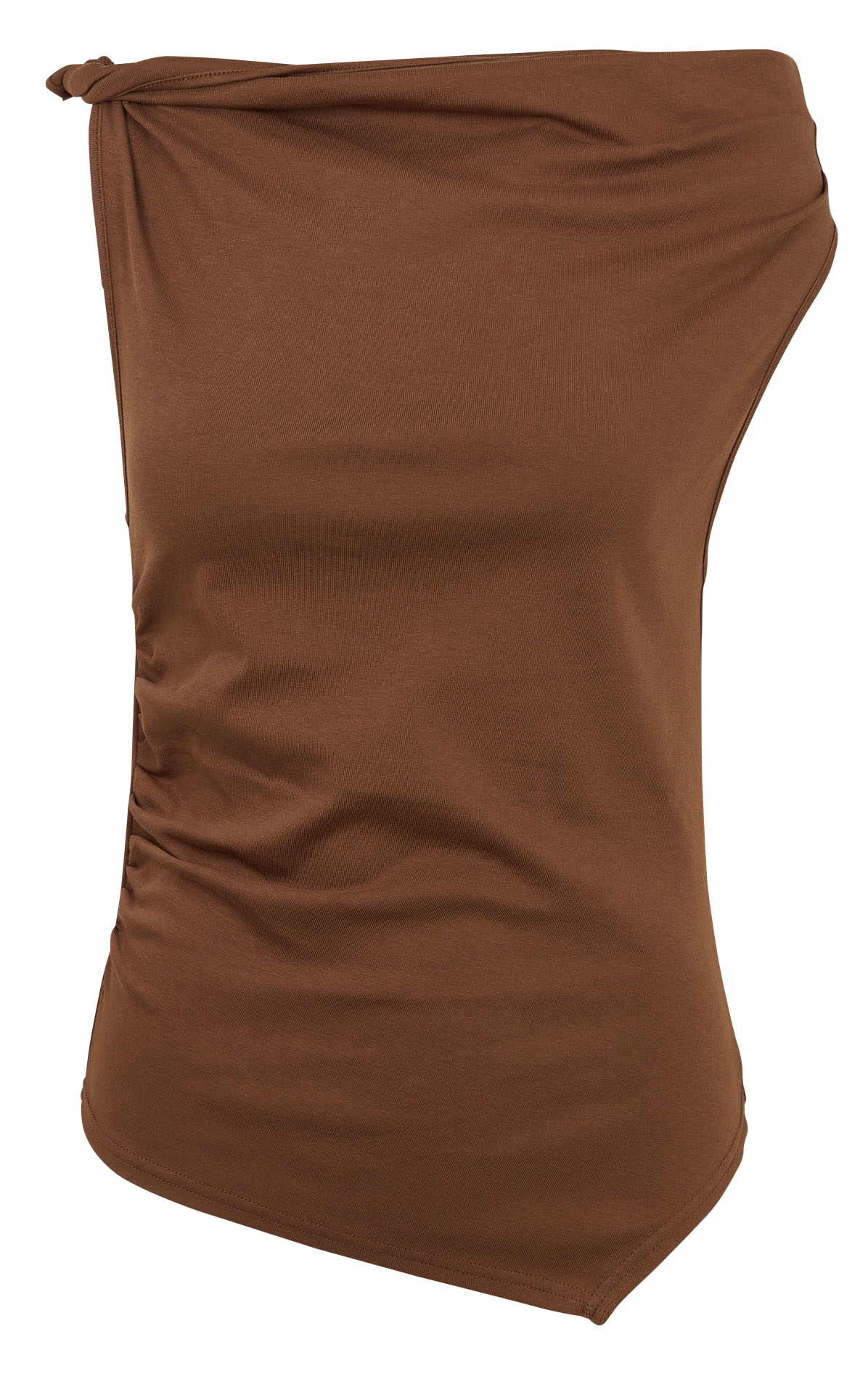 Top asymétrique cintré uni  SUNCOO Marron