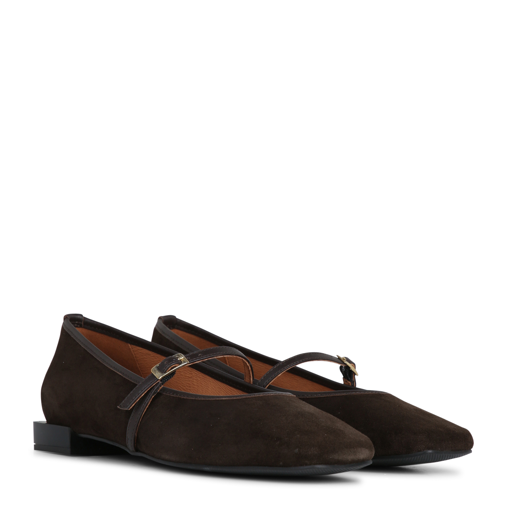 Suede ballet pumps ANGEL ALARCON Brown
