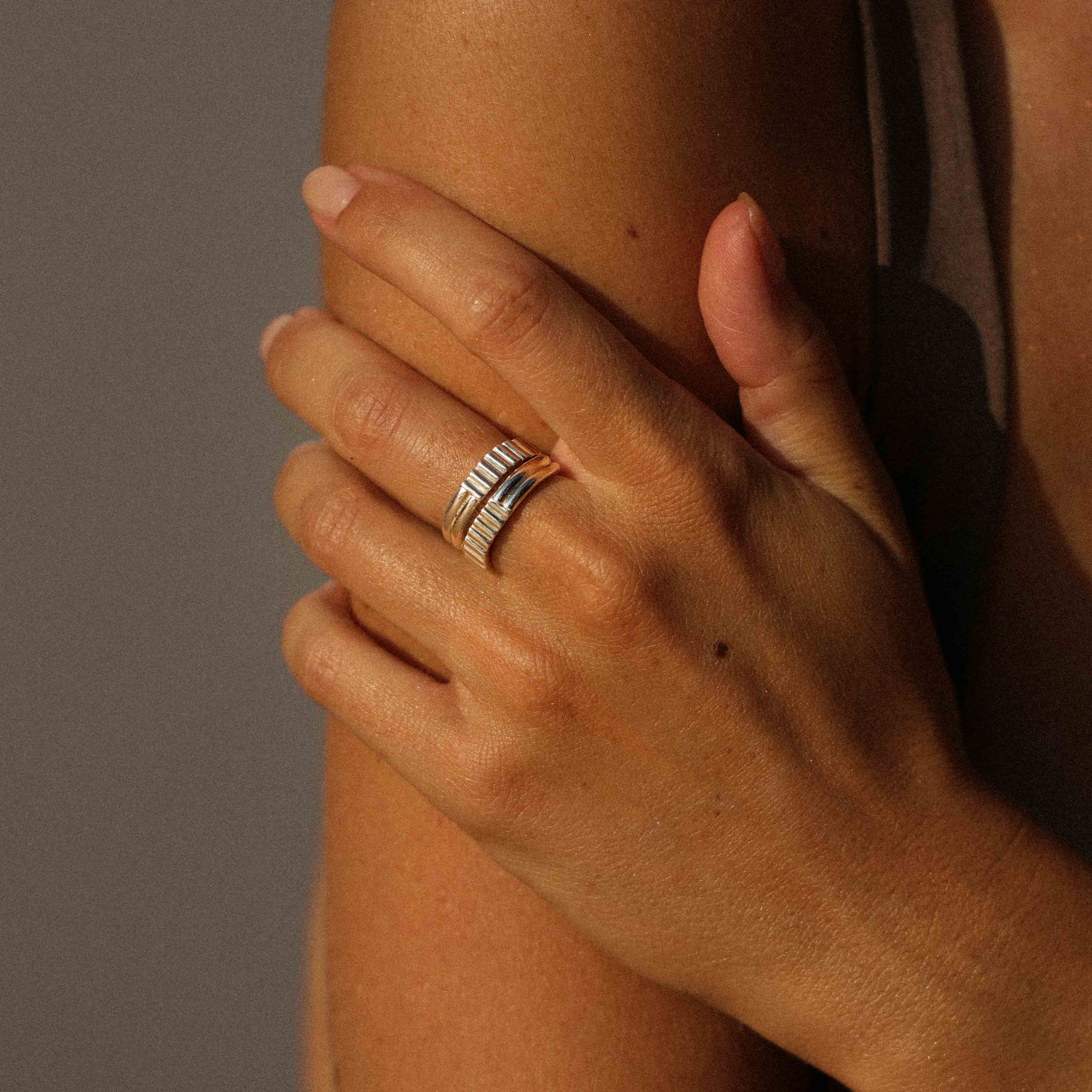 Reversible ring, recycled silver MAYRENA Silver