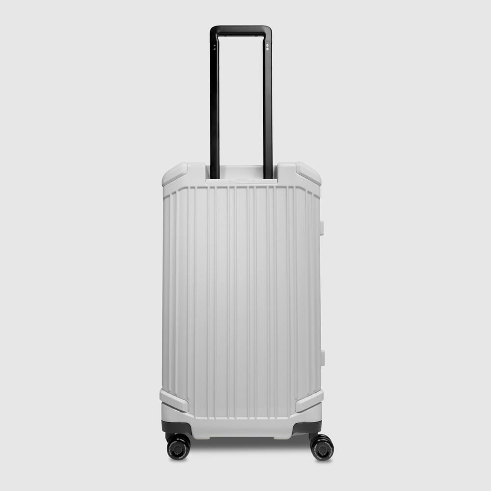 Trunk model 4-wheel trolley suitcase with TSA lock, small size PIQUADRO White