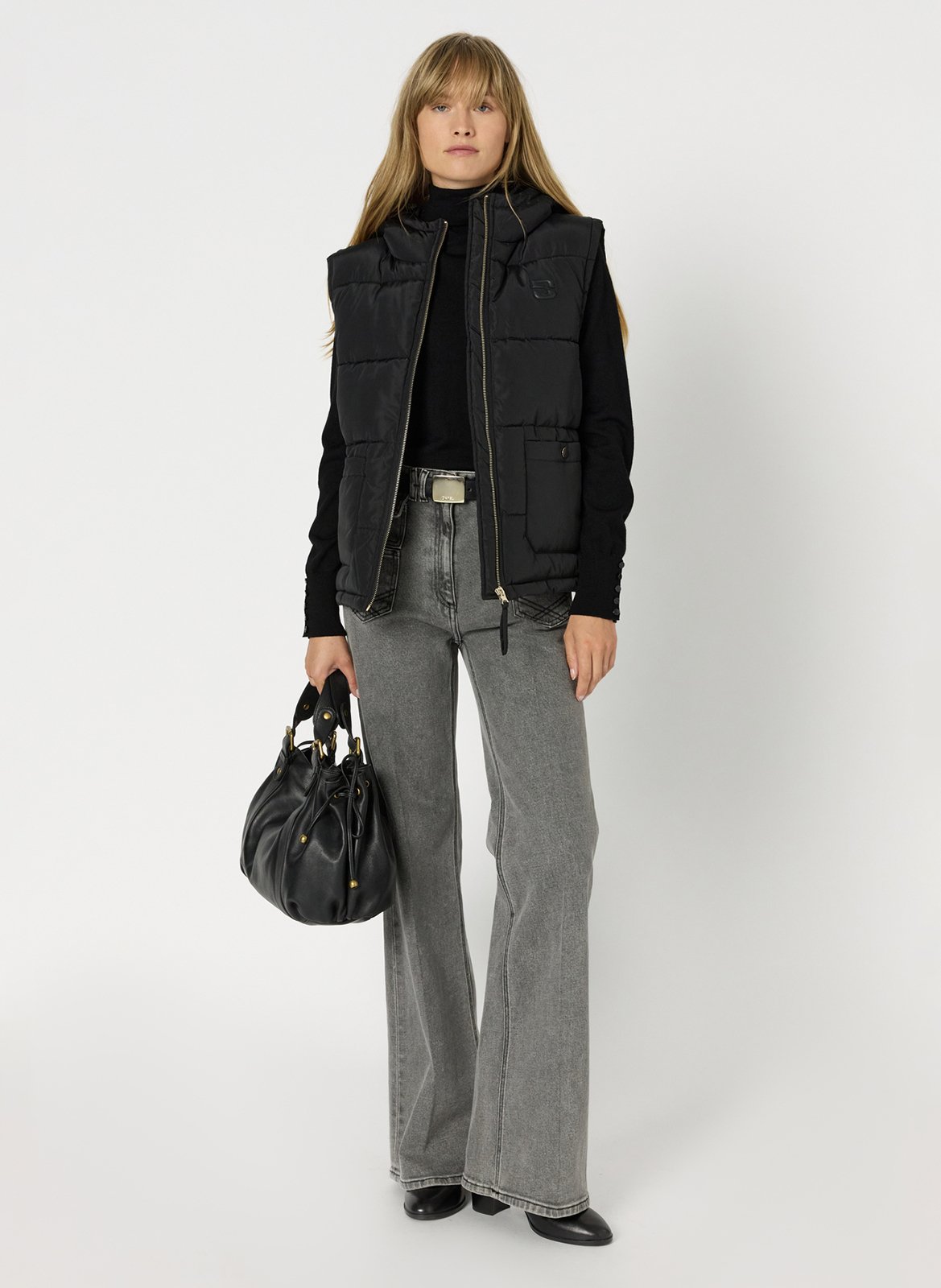 Doudoune à capuche sans manches GERARD DAREL Noir