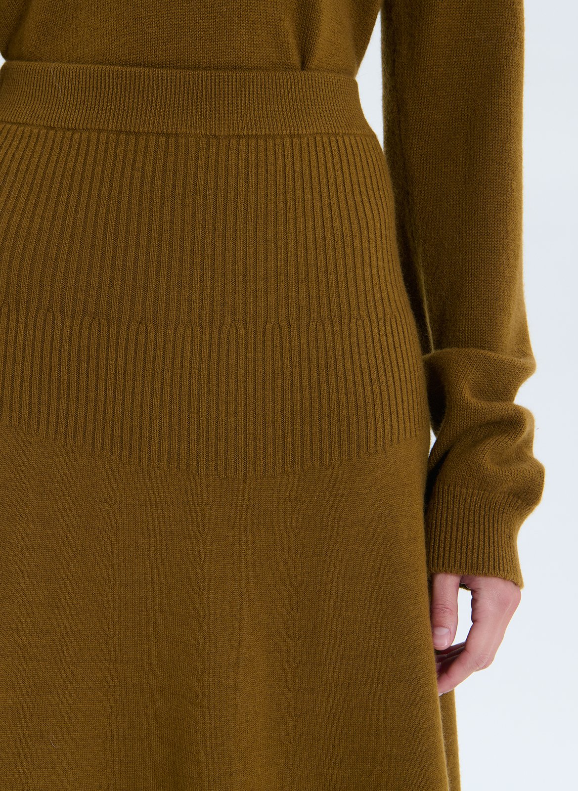 Jupe longue en laine ZAPA Vert