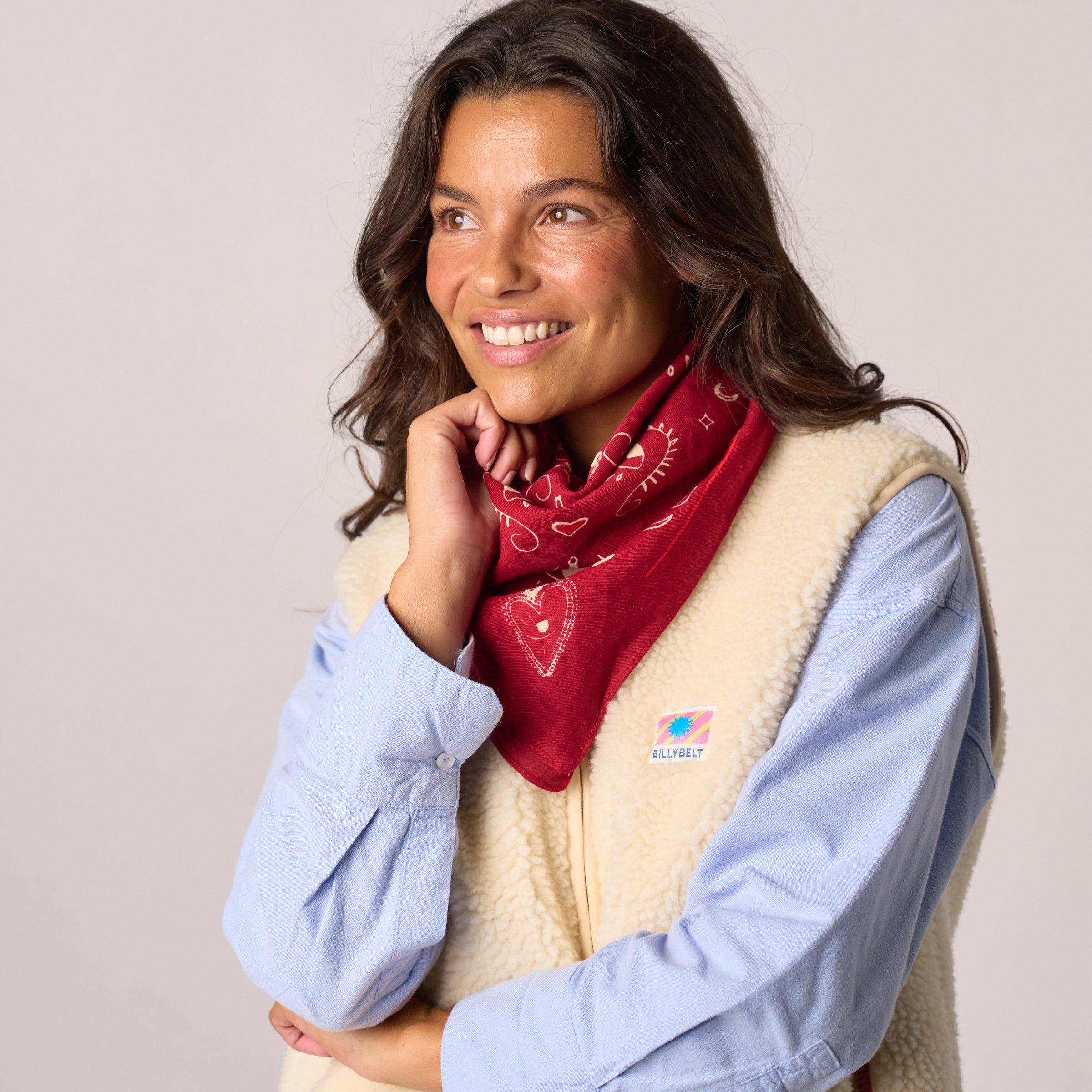 Small organic cotton scarf Lise BILLYBELT Red