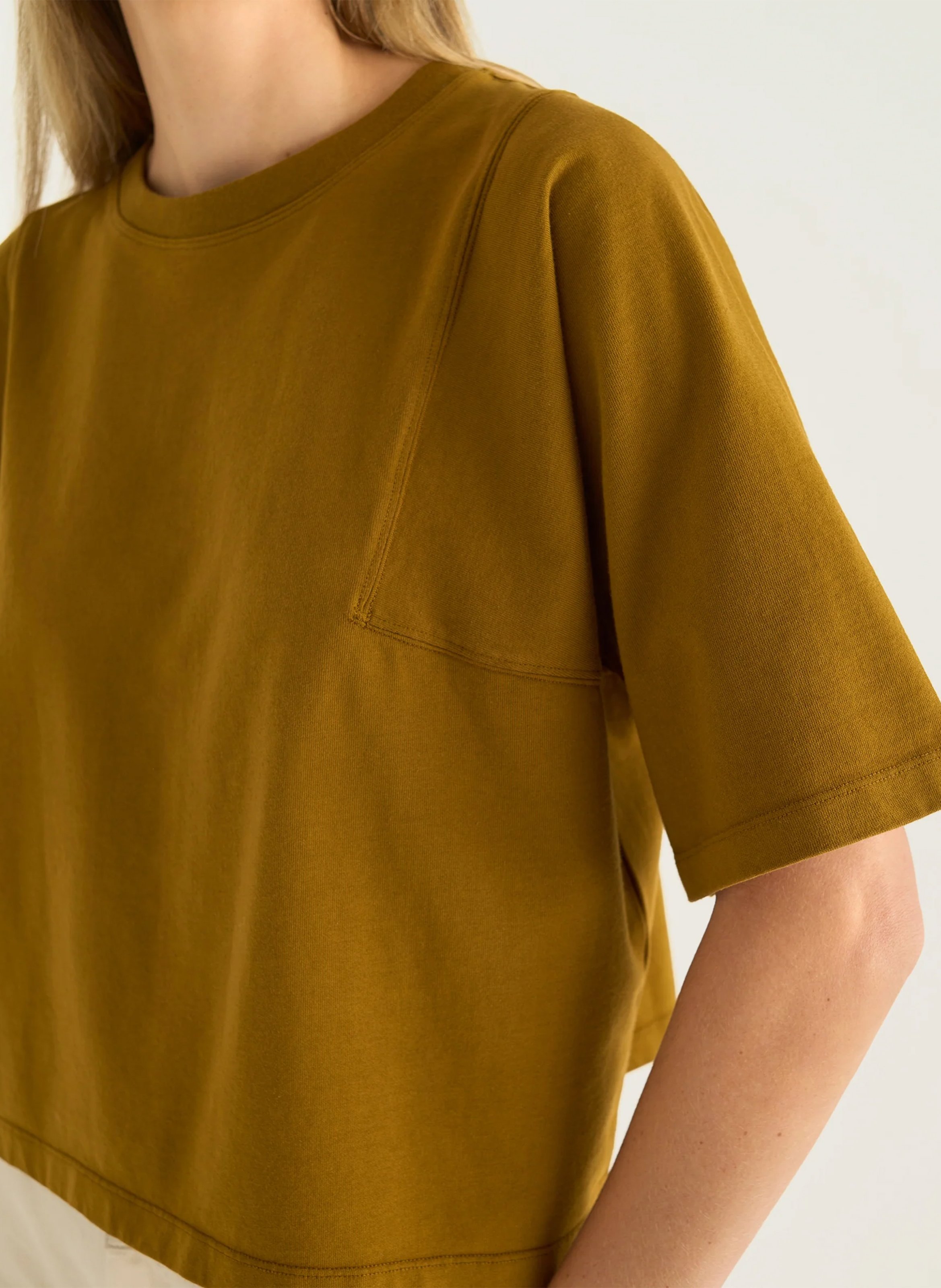 Tee-shirt col rond en coton bio ACOTE Marron