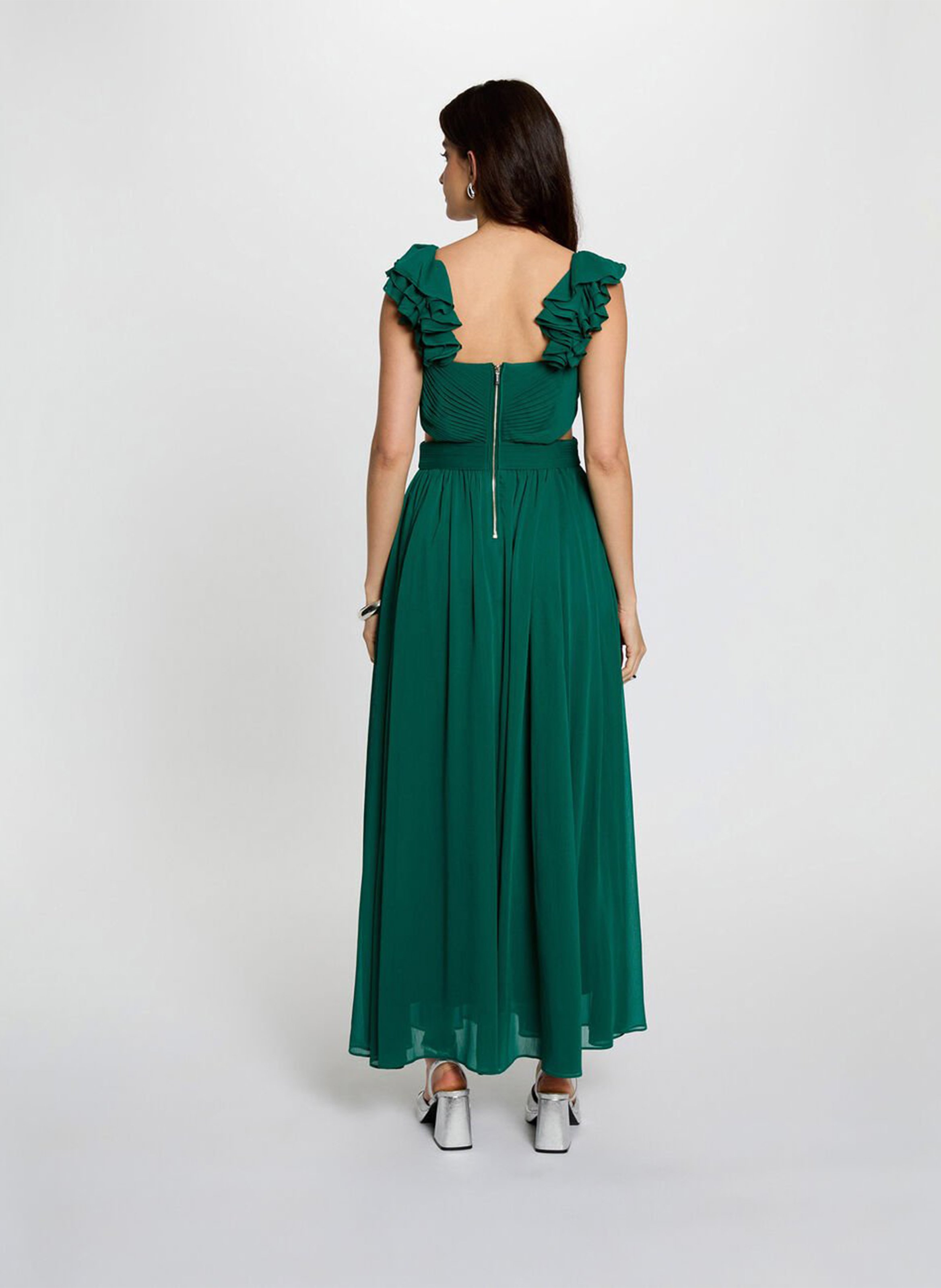 Long V-neck dress MORGAN Green
