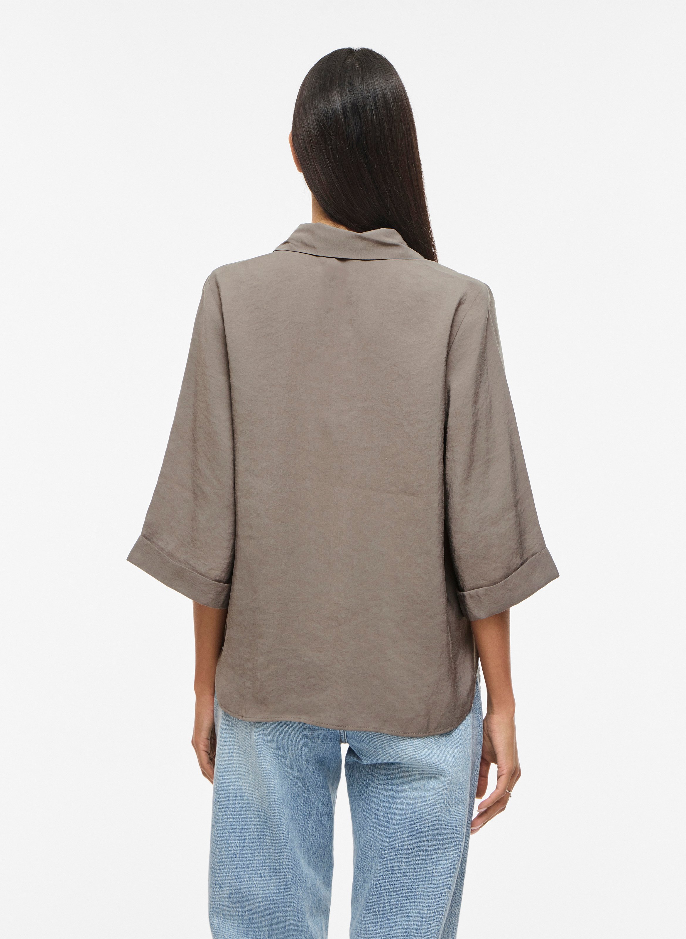 Oversized shirt VILA Brown