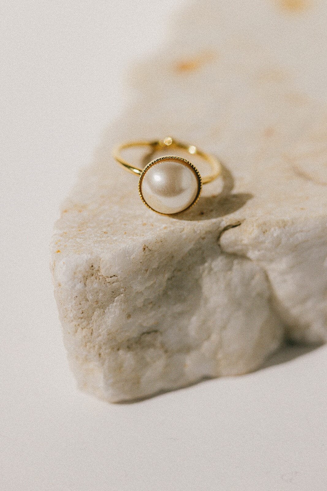 Silver-plated pearl ring MONSIEUR SIMONE Golden