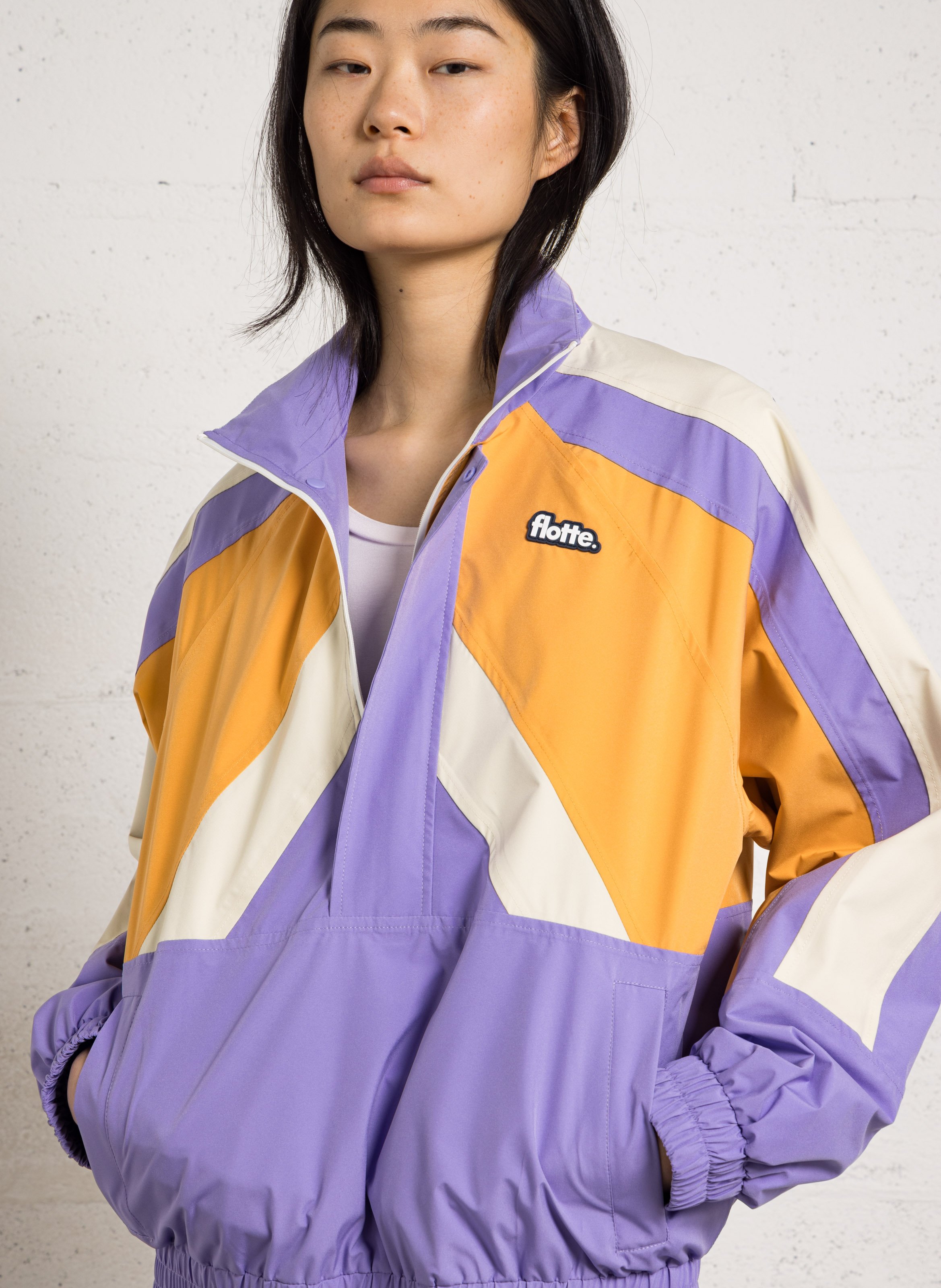 High-neck rainproof jacket FLOTTE Purple