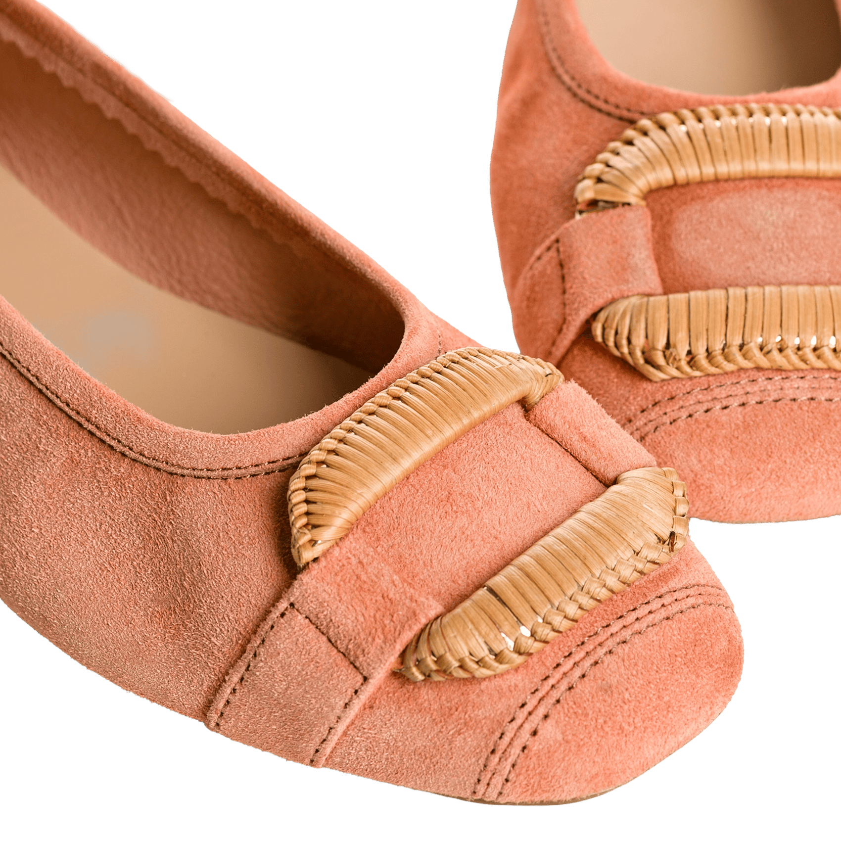 Ballerines en cuir velours REQINS Orange