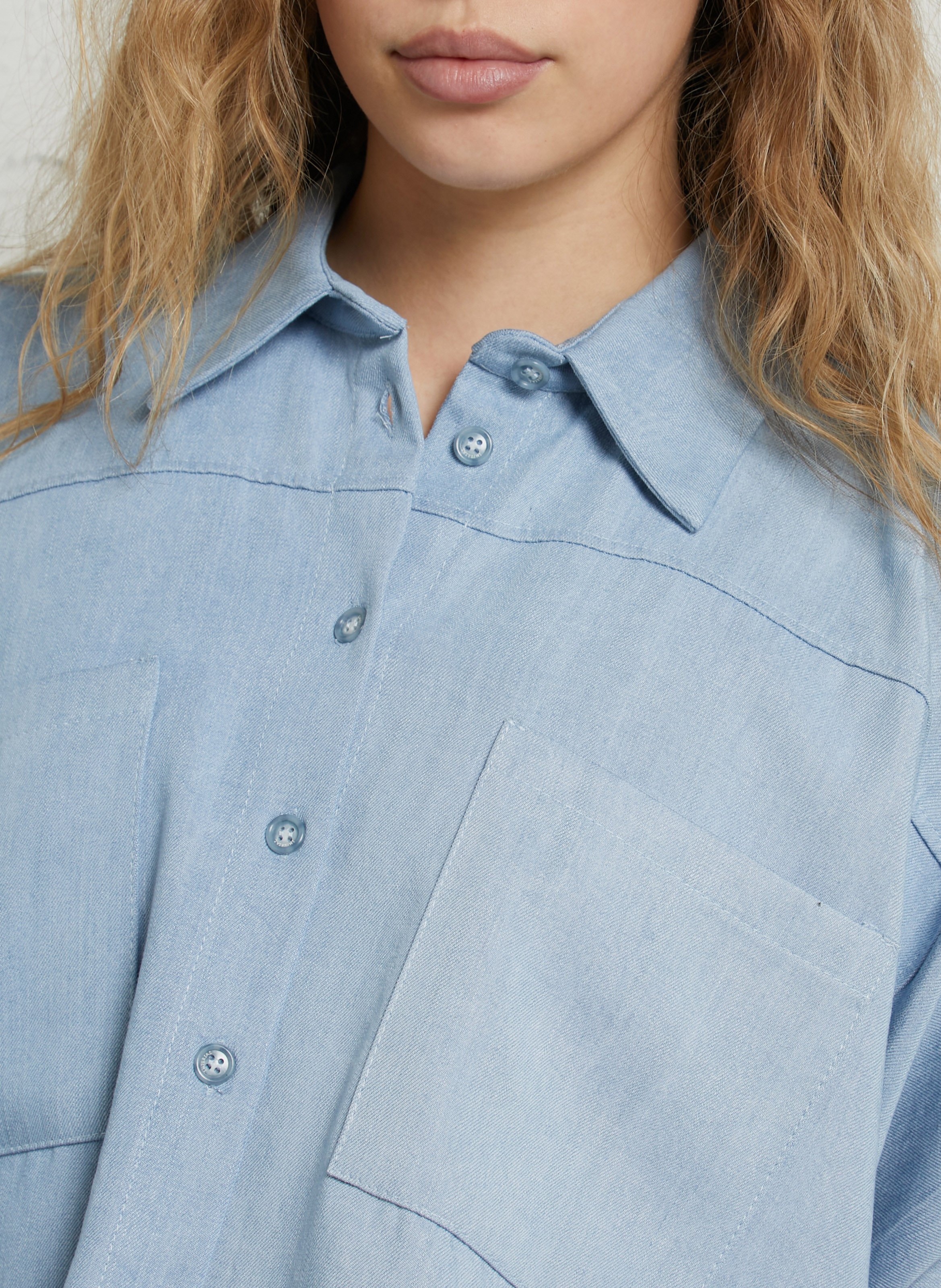 Oversized blouse met klassieke kraag IMPERIAL Blauw