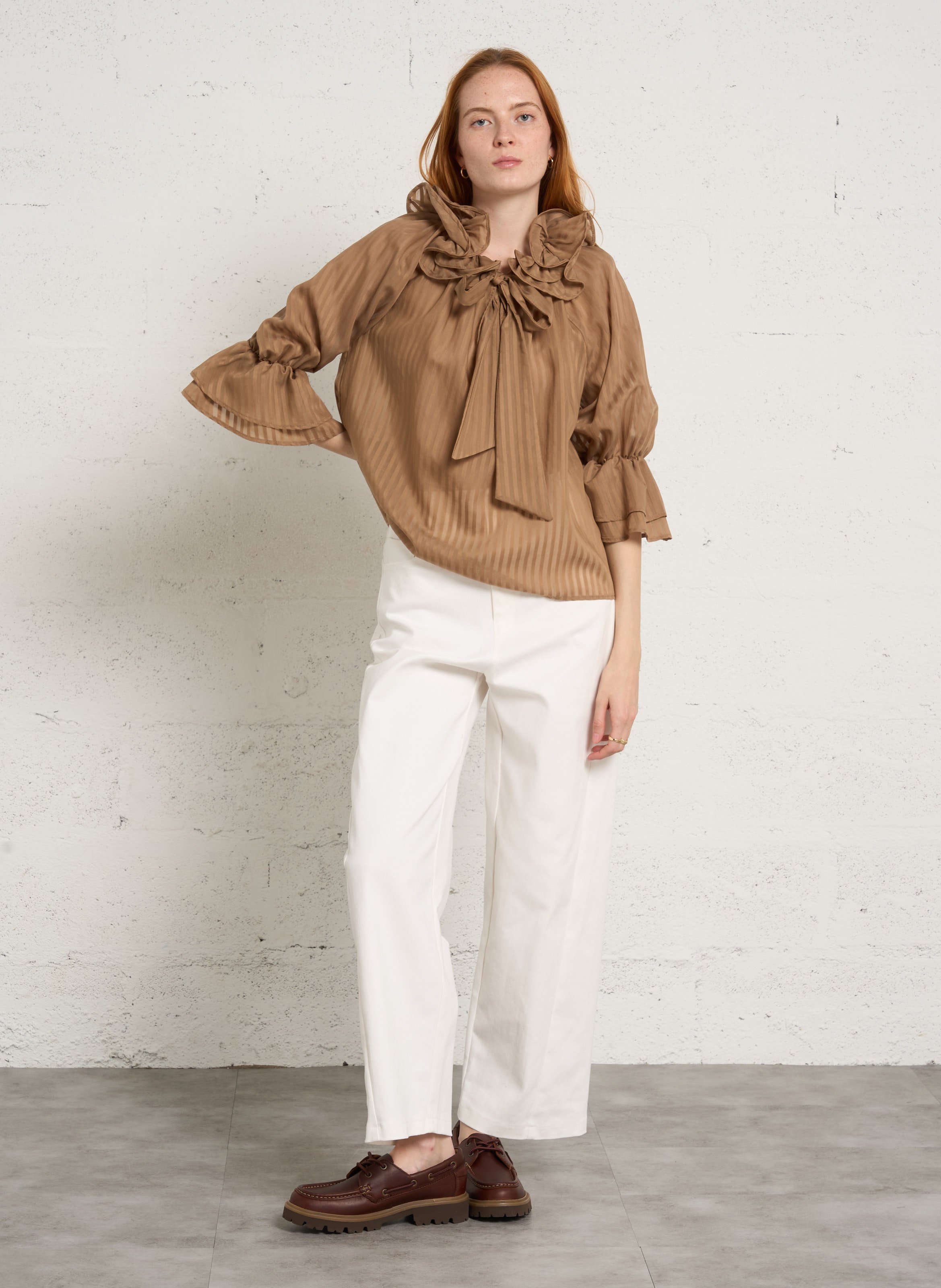 Blouse ample à rayures IMPERIAL Marron