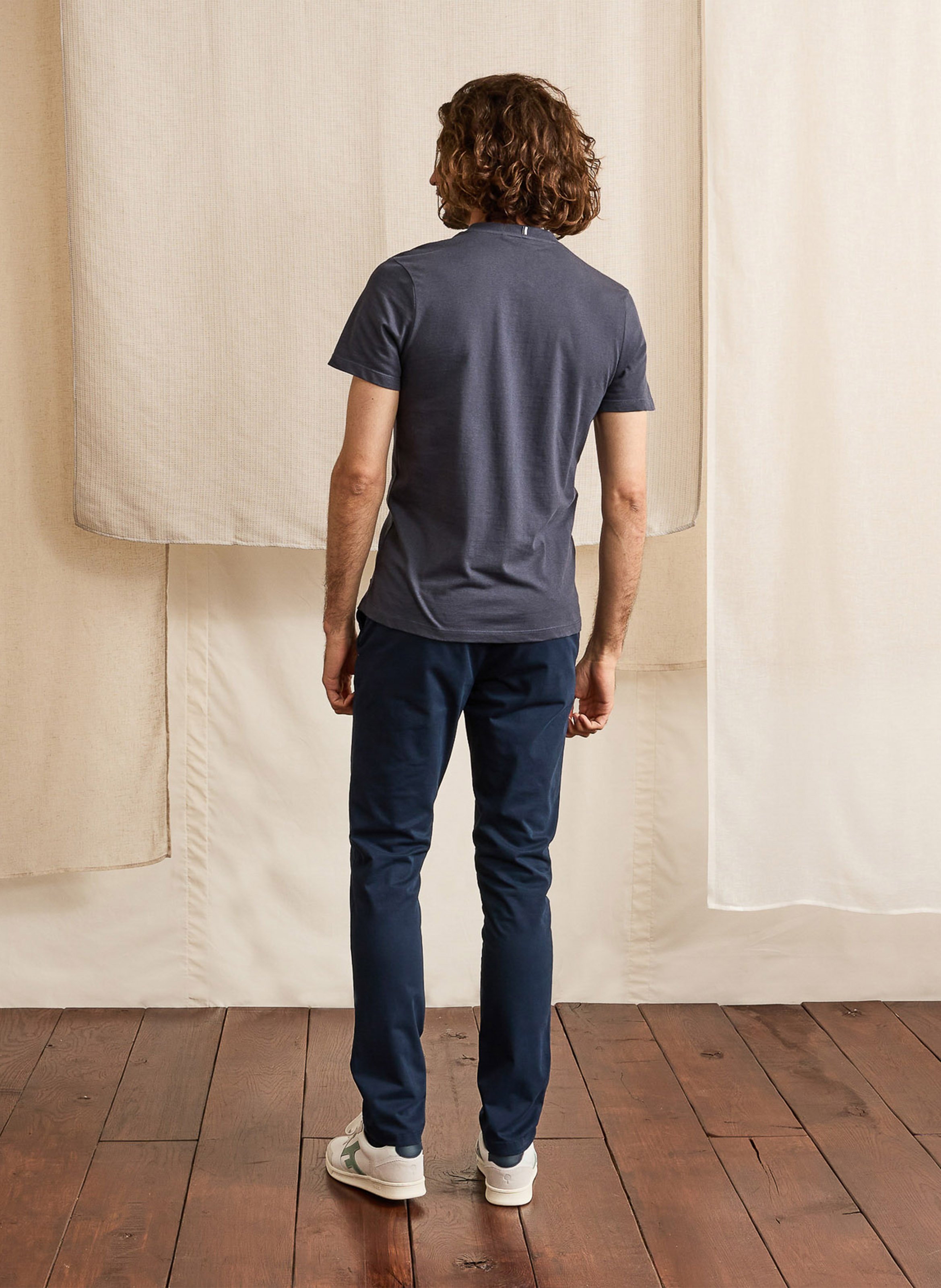 Rechte broek | biokatoenblend FAGUO Blauw