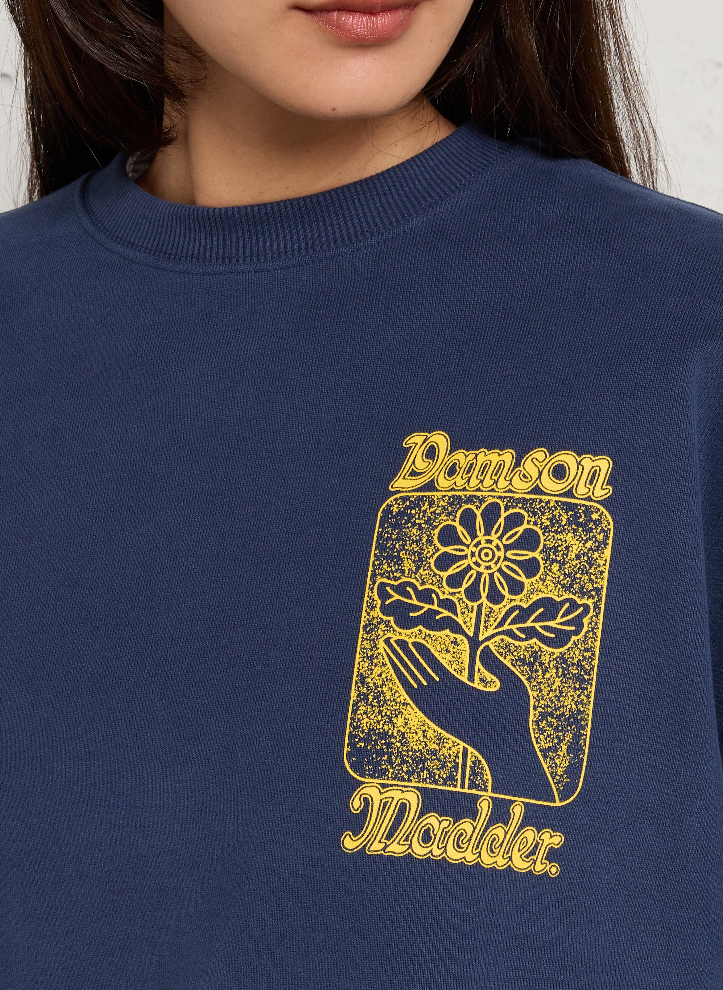 Oversized sweatshirt with round neck print DAMSON MADDER Blue
