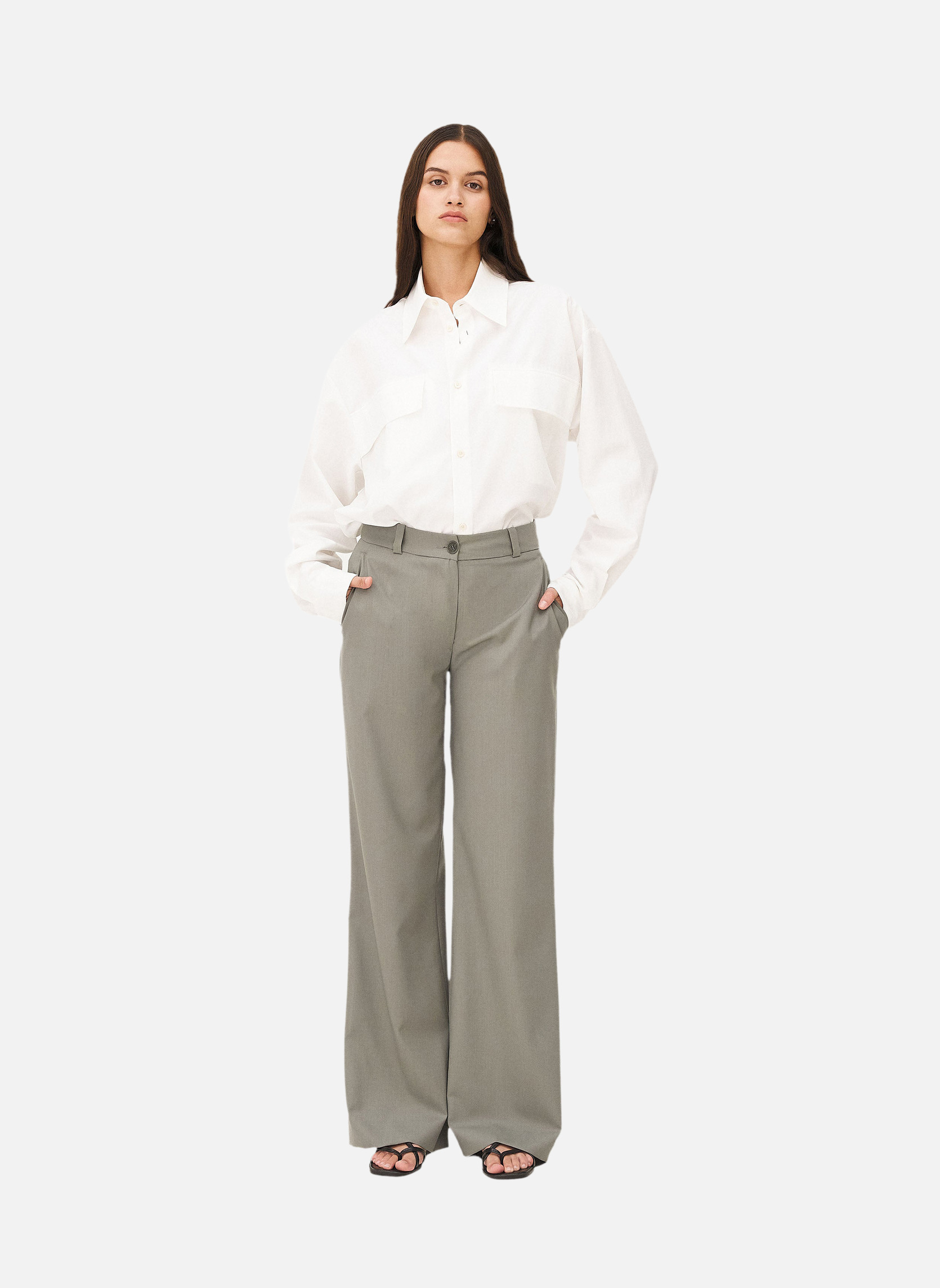 Flared pants EUCALYPTUS Noyoco Green