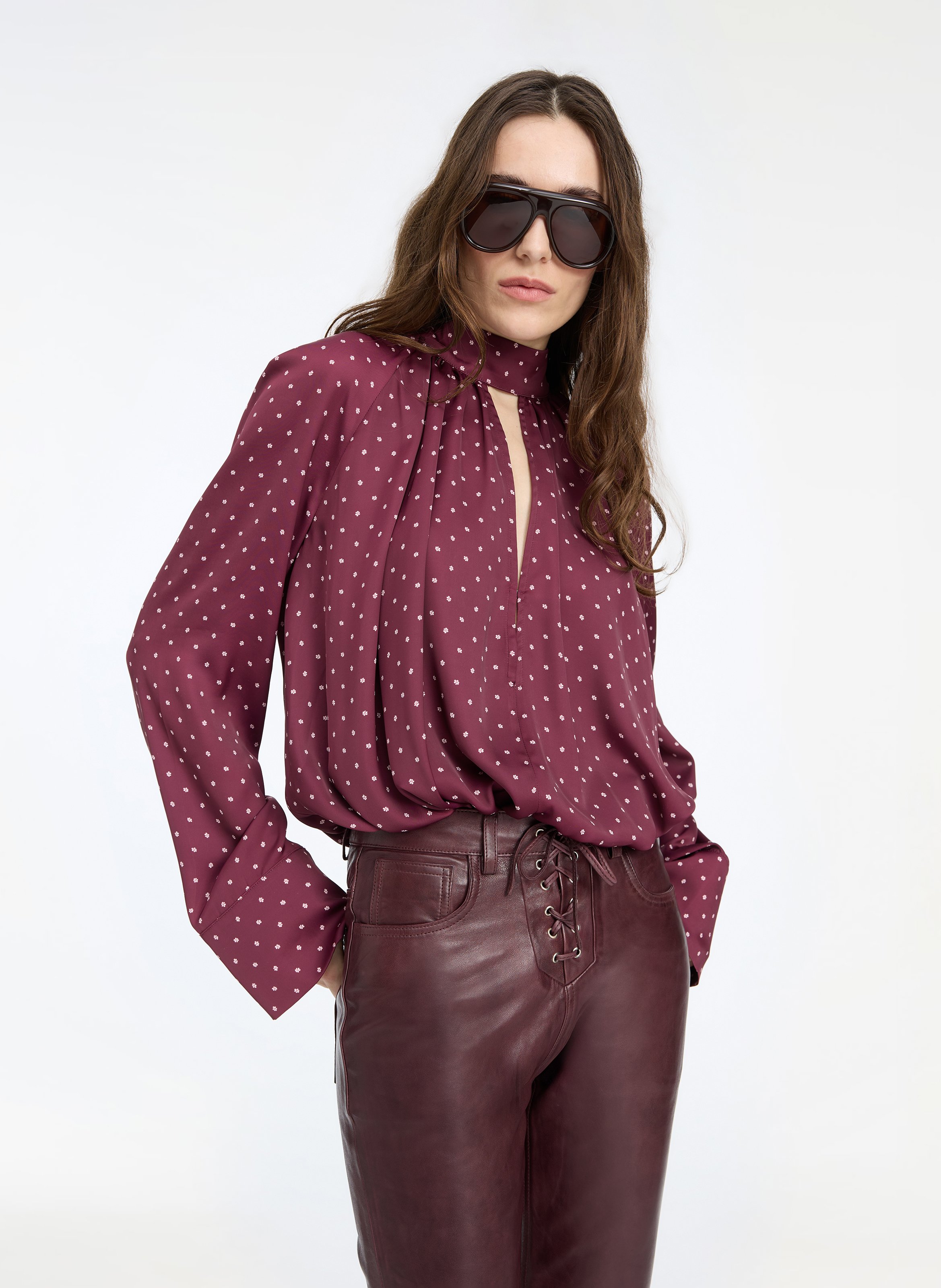 Polka dot blouse ROTATE Red