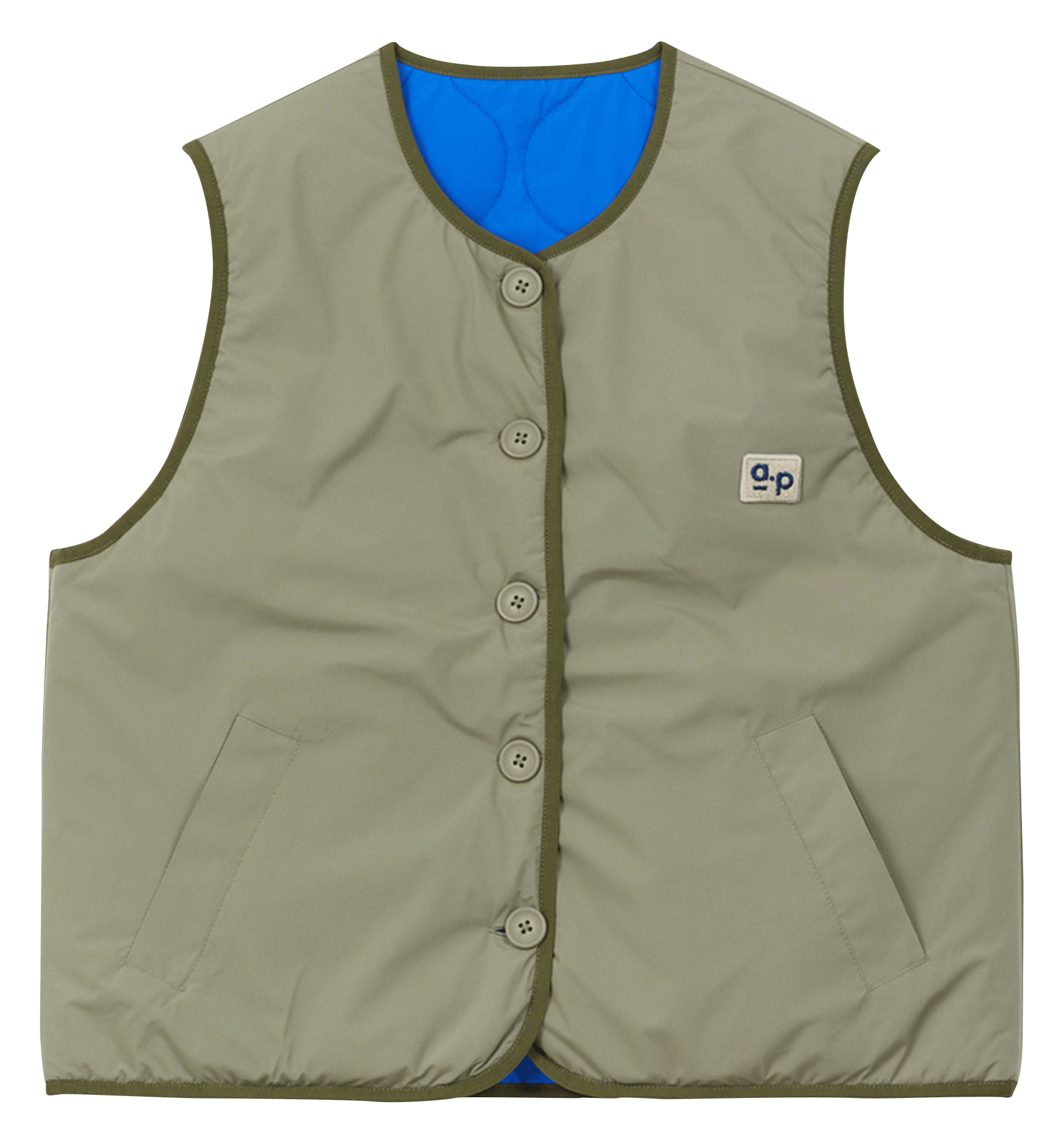 Reversible sleeveless vest A.P Khaki