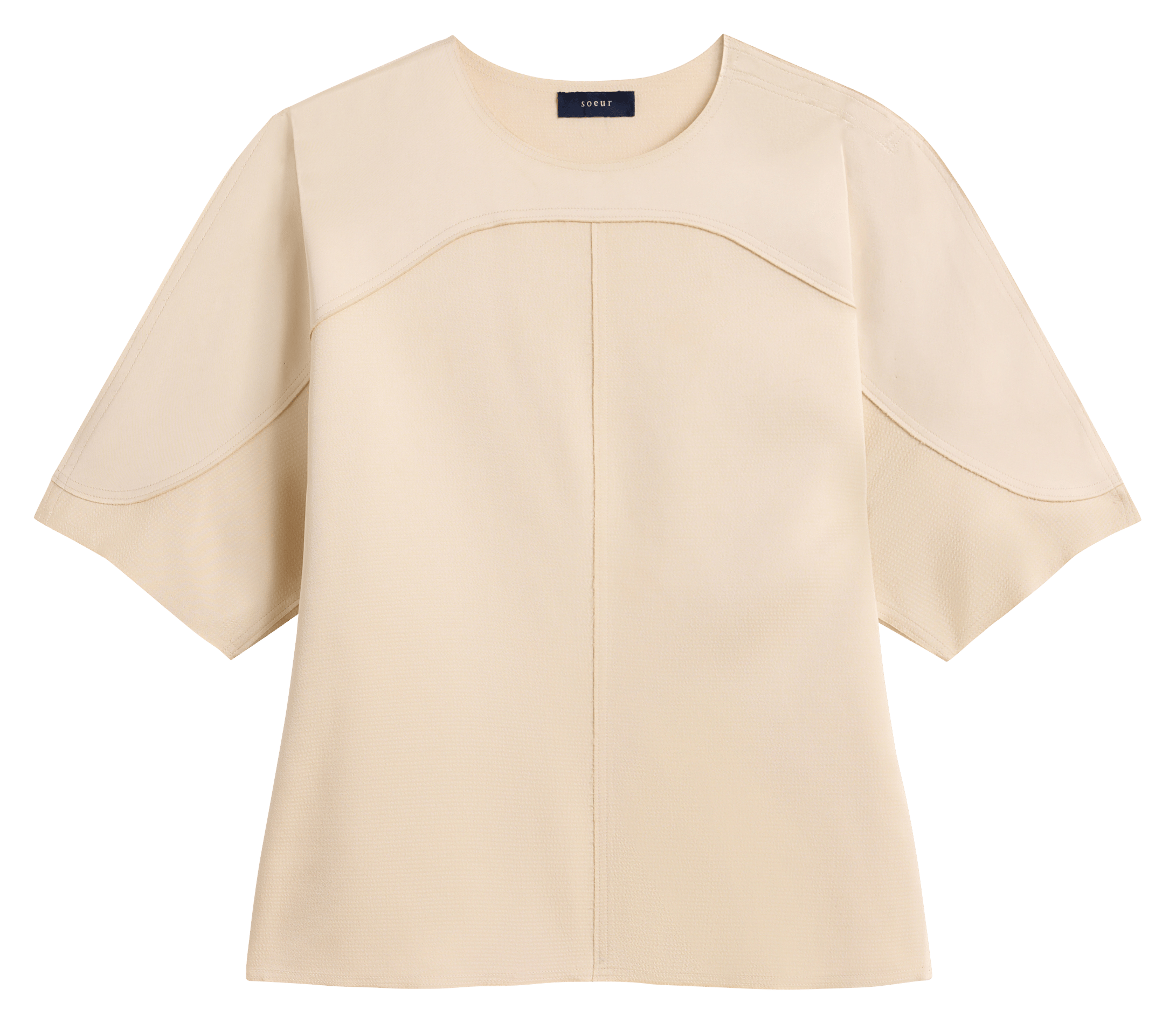 Blouse manches courtes à silhouette arrondie SOEUR Beige