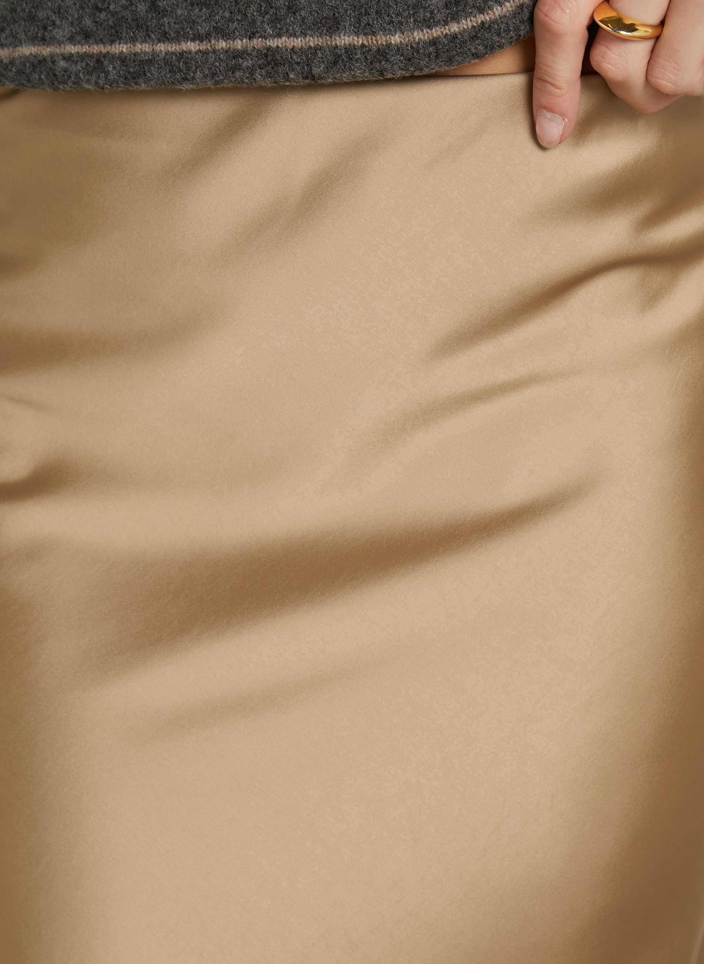 Jupe midi fluide IMPERIAL Beige