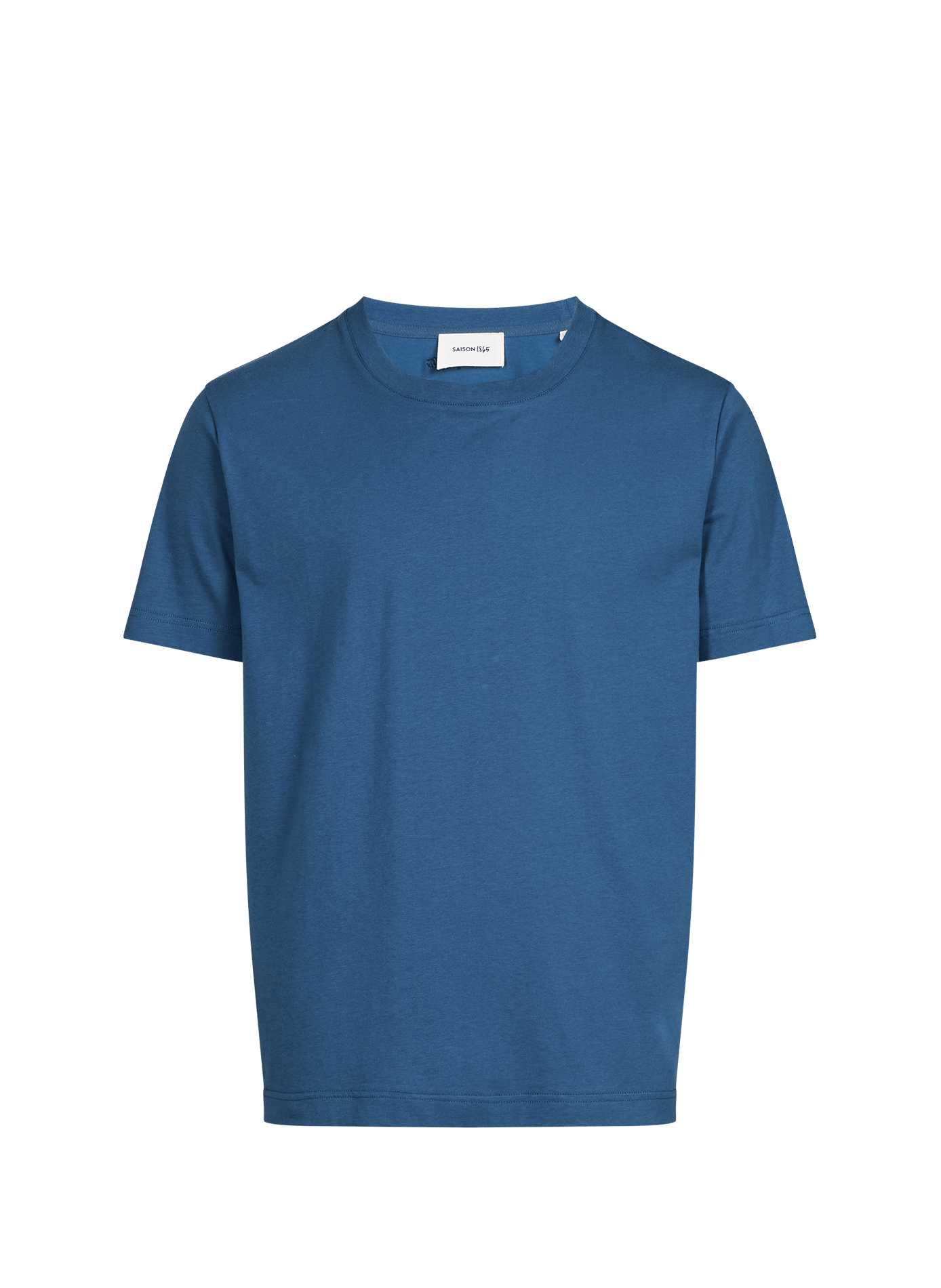 Round neck cotton baff-o T-shirt SAISON 1865 Blue
