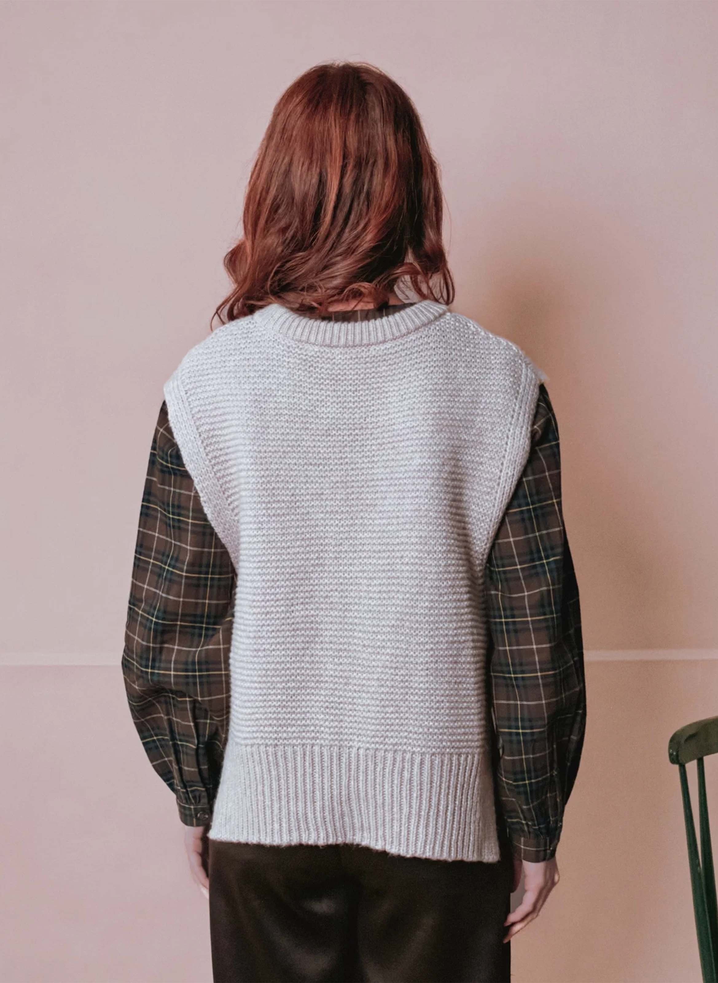 Pull col rond en laine mélangée EMILE ET IDA Blanc