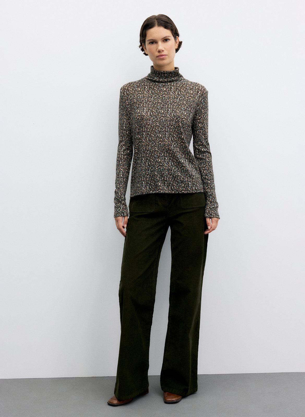 Rollkragenpullover mit Wollmuster GERARD DAREL Khaki