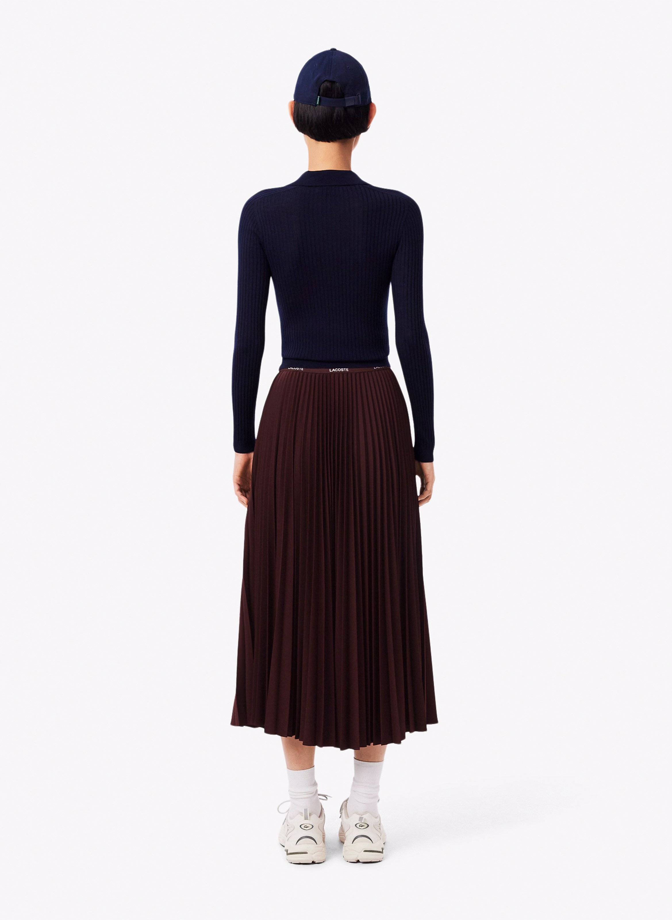 Midi geplooide rok | Rood LACOSTE Dames