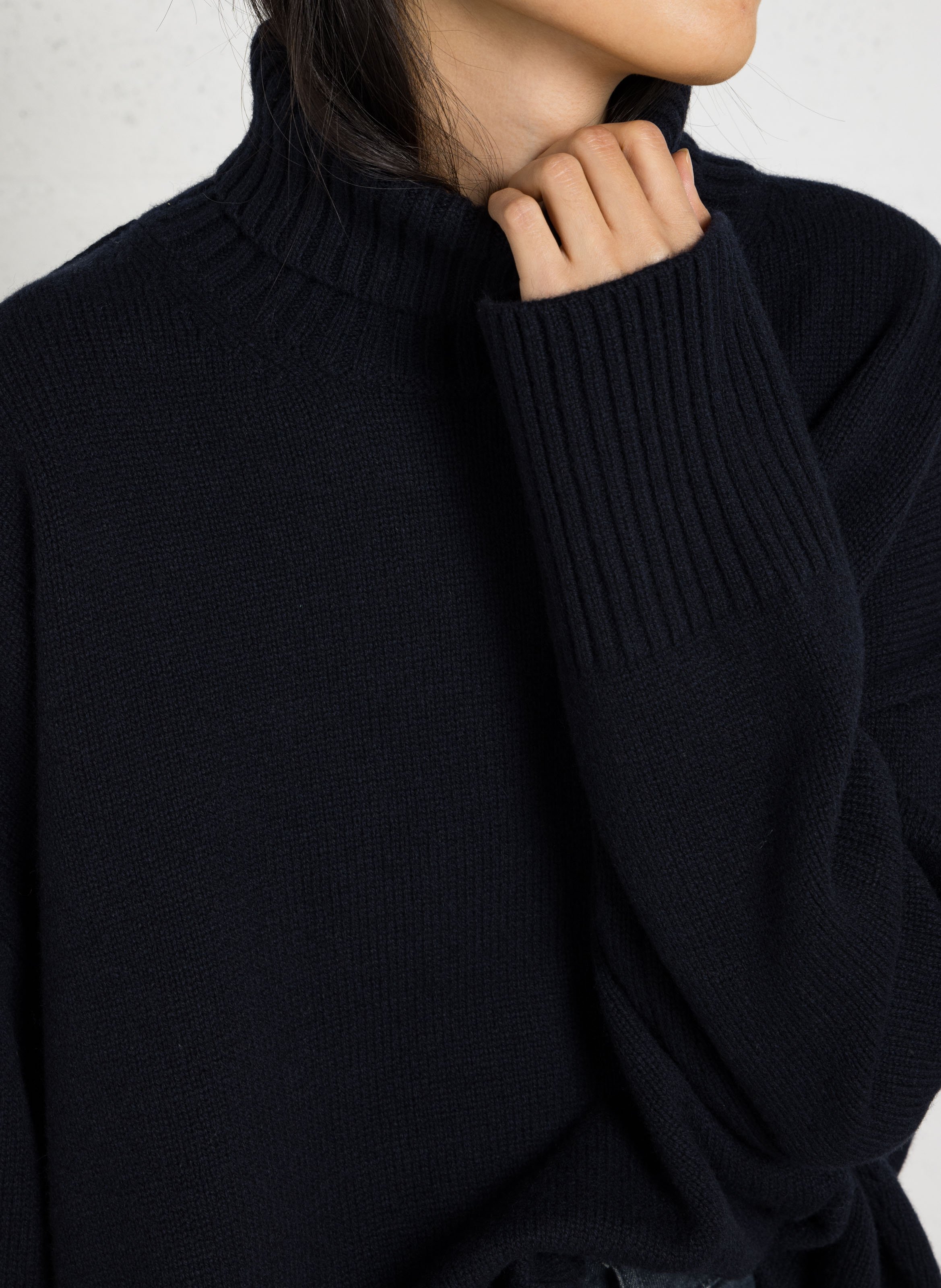 Pull col roulé oversize en laine SOEUR Bleu