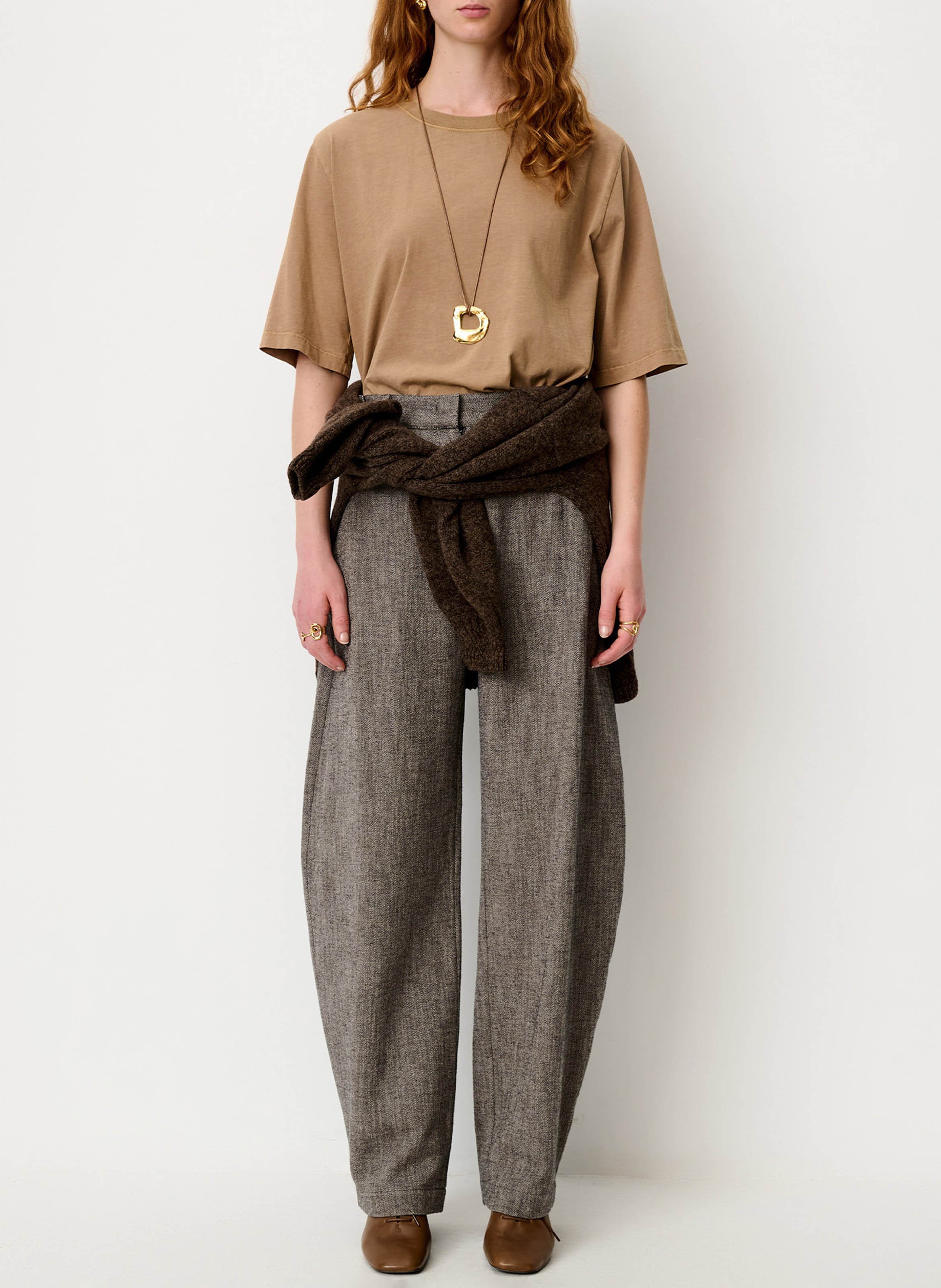 Oversized cotton T-shirt SESSUN Beige