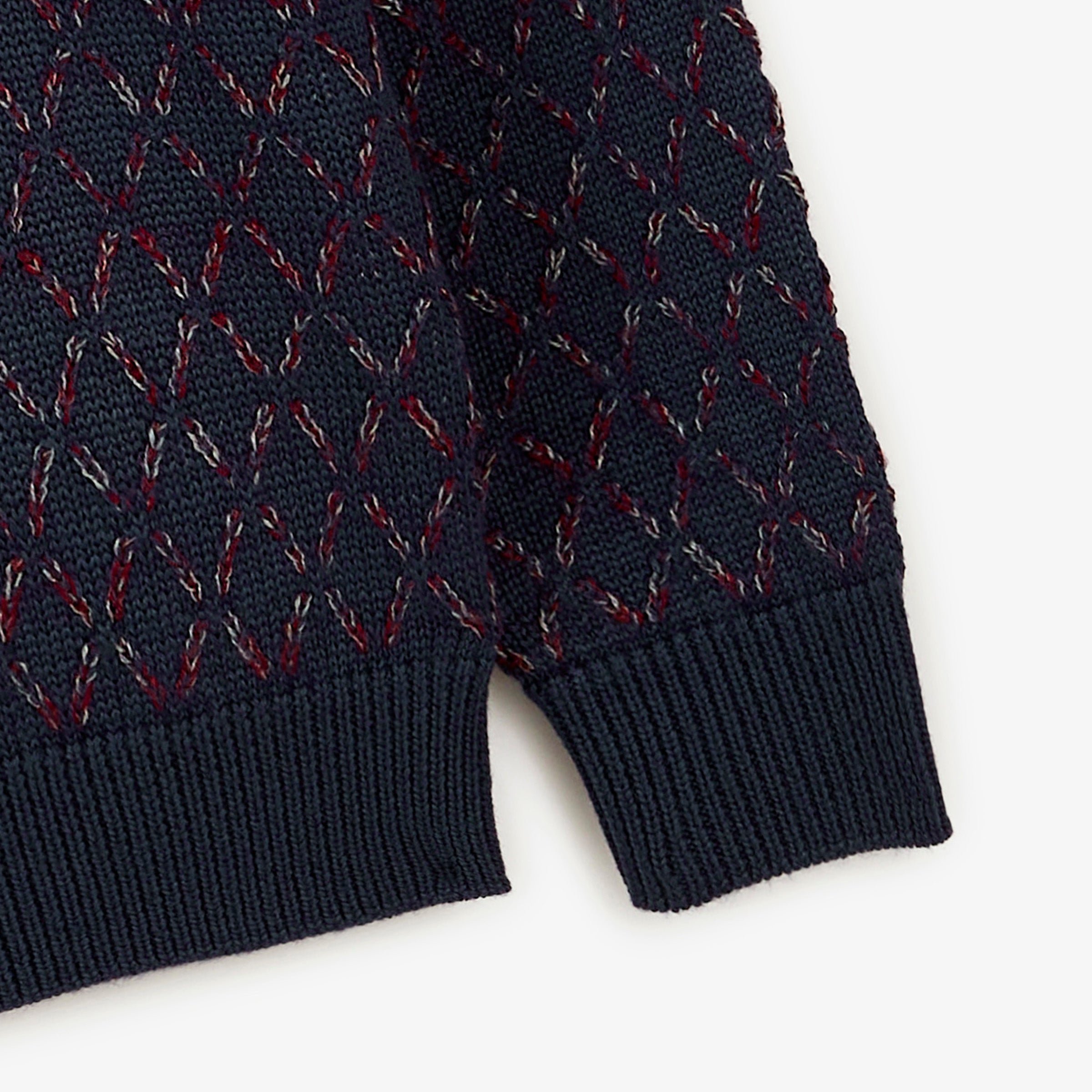 MARAT navy blue jacquard wool crew-neck sweater SERGE BLANCO Blue