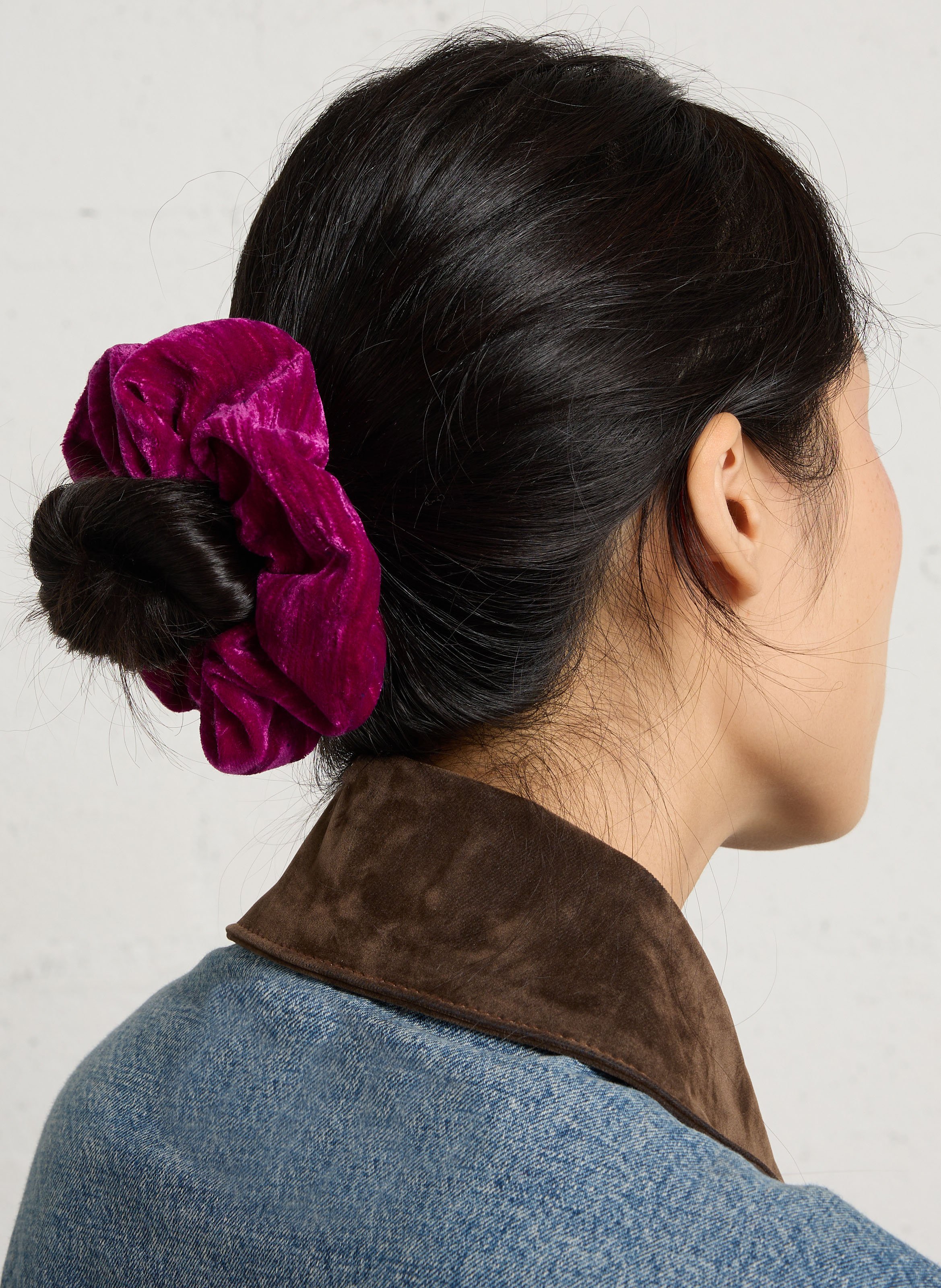 Chouchou en velours uni CHOU AU CARRE Violet