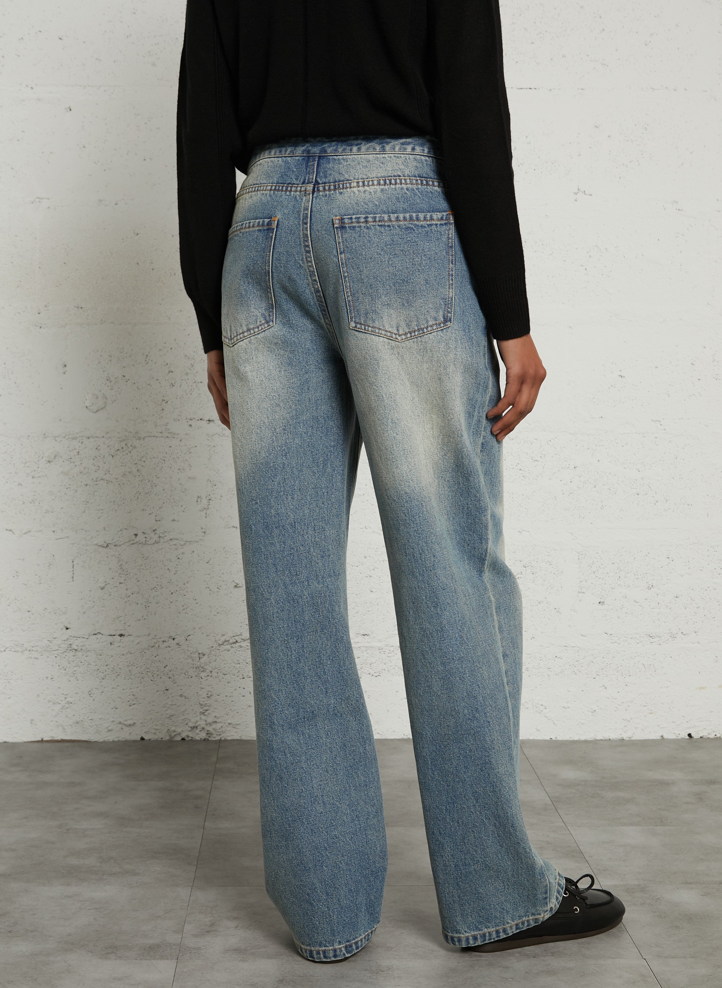 Wide buttoned cotton jeans BERENICE Blue