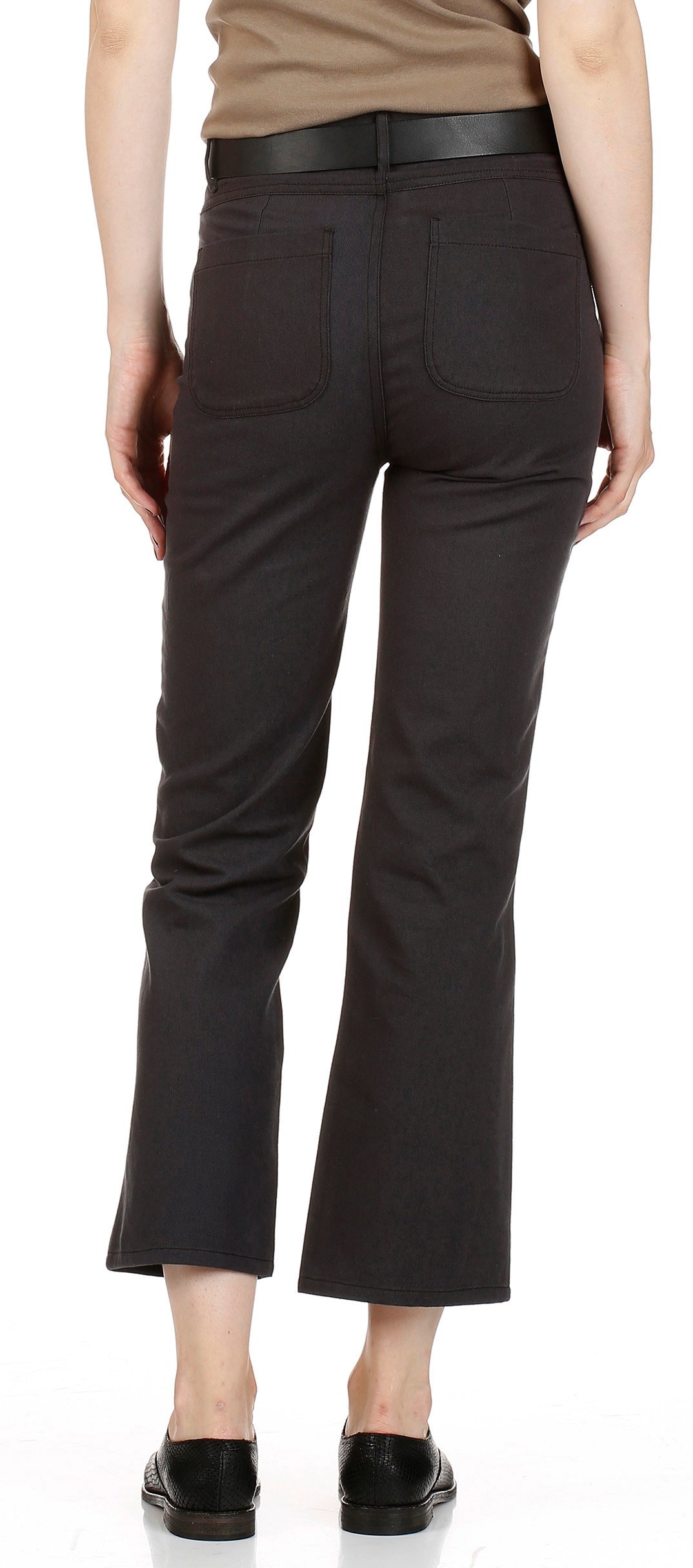 7/8 high-waisted cotton trousers  SWILDENS Black