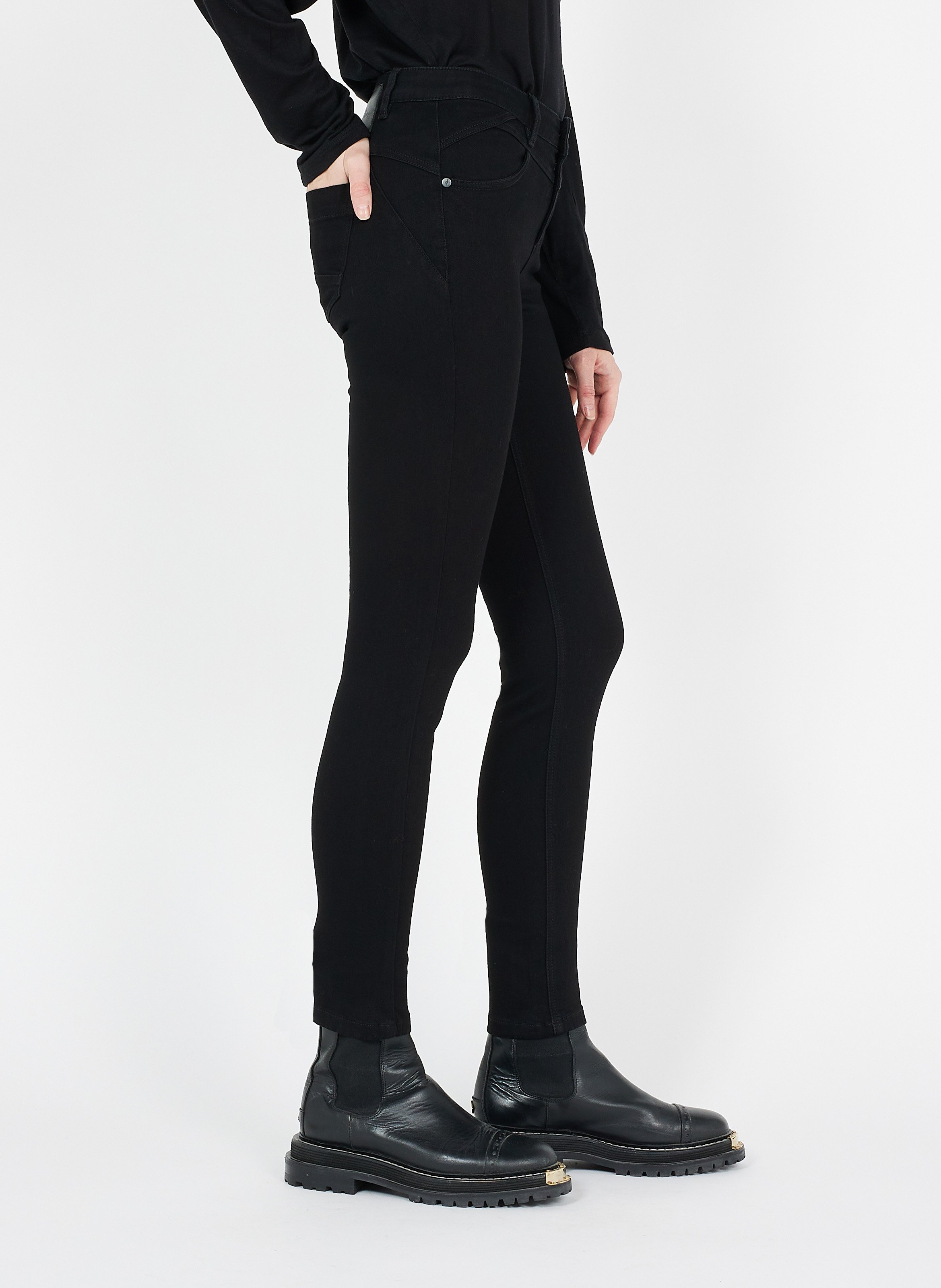 Jean slim 7/8 ONE STEP Noir