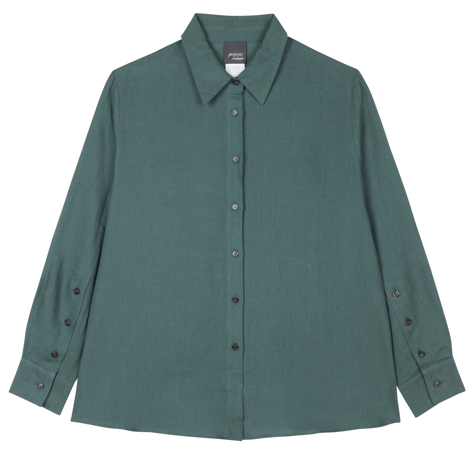 Chemise col classique en lin  PERSONA by Marina Rinaldi Vert
