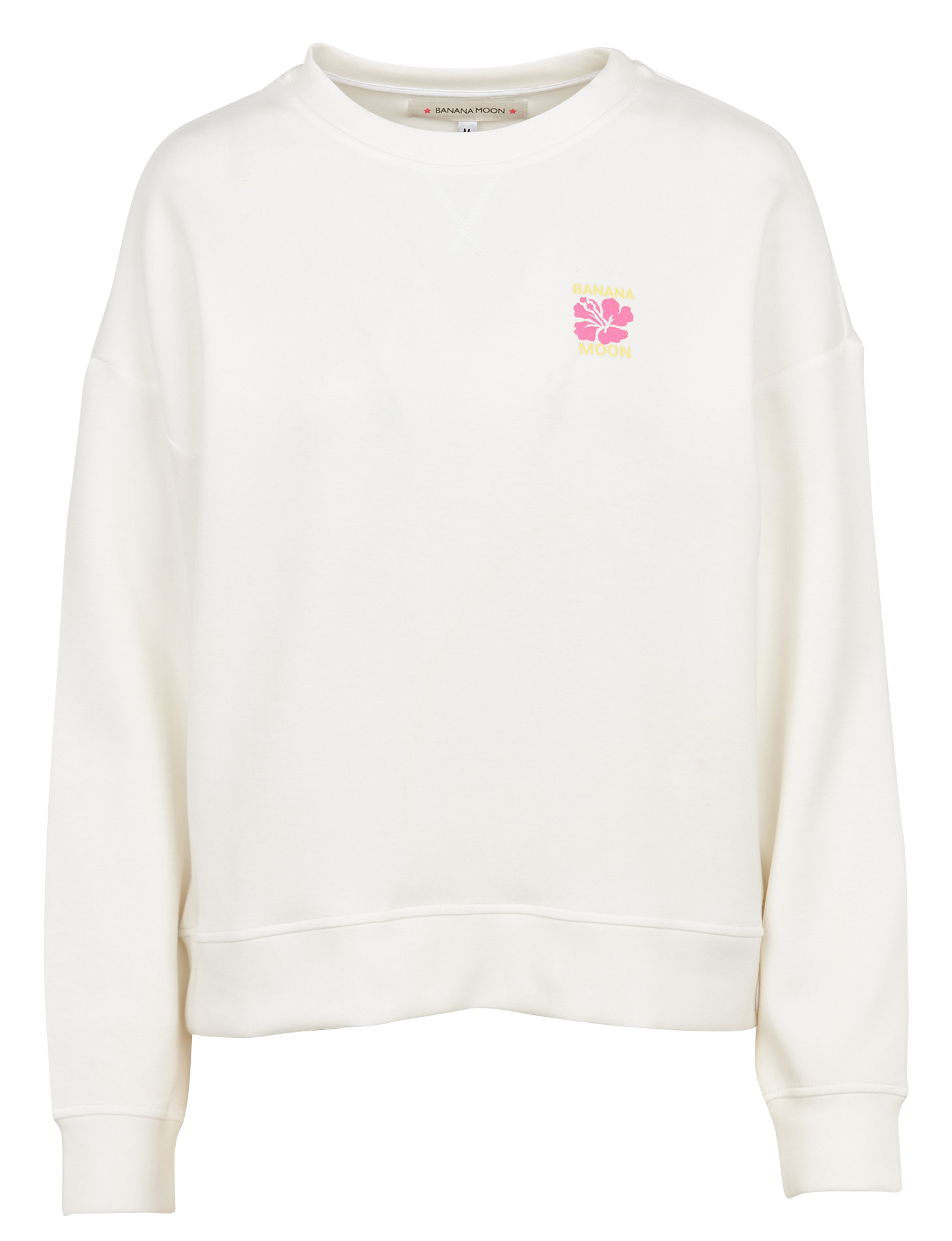 Sweat droit sérigraphié à manches longues BANANA MOON Blanc